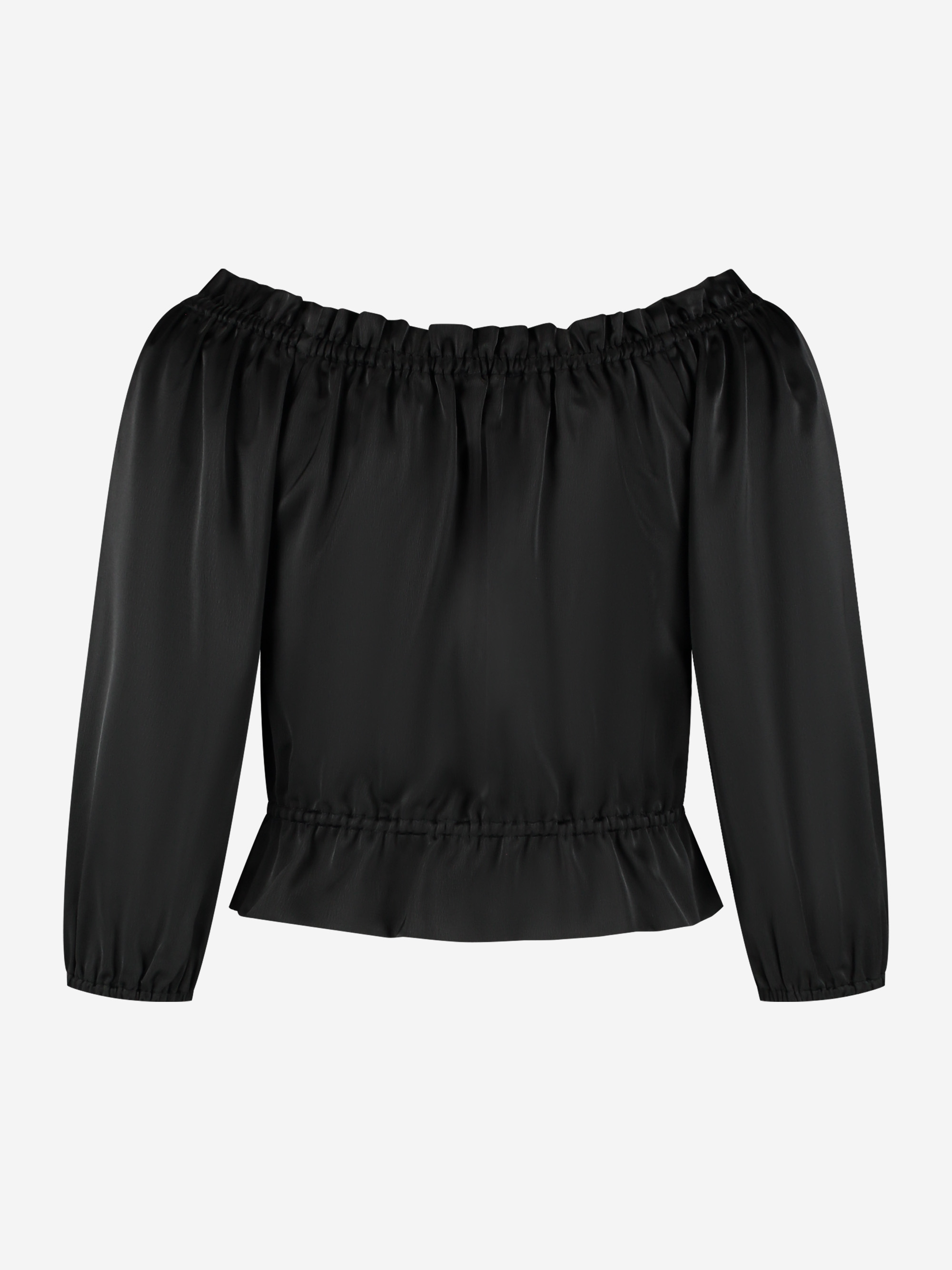Satijnen off shoulder top met ruches