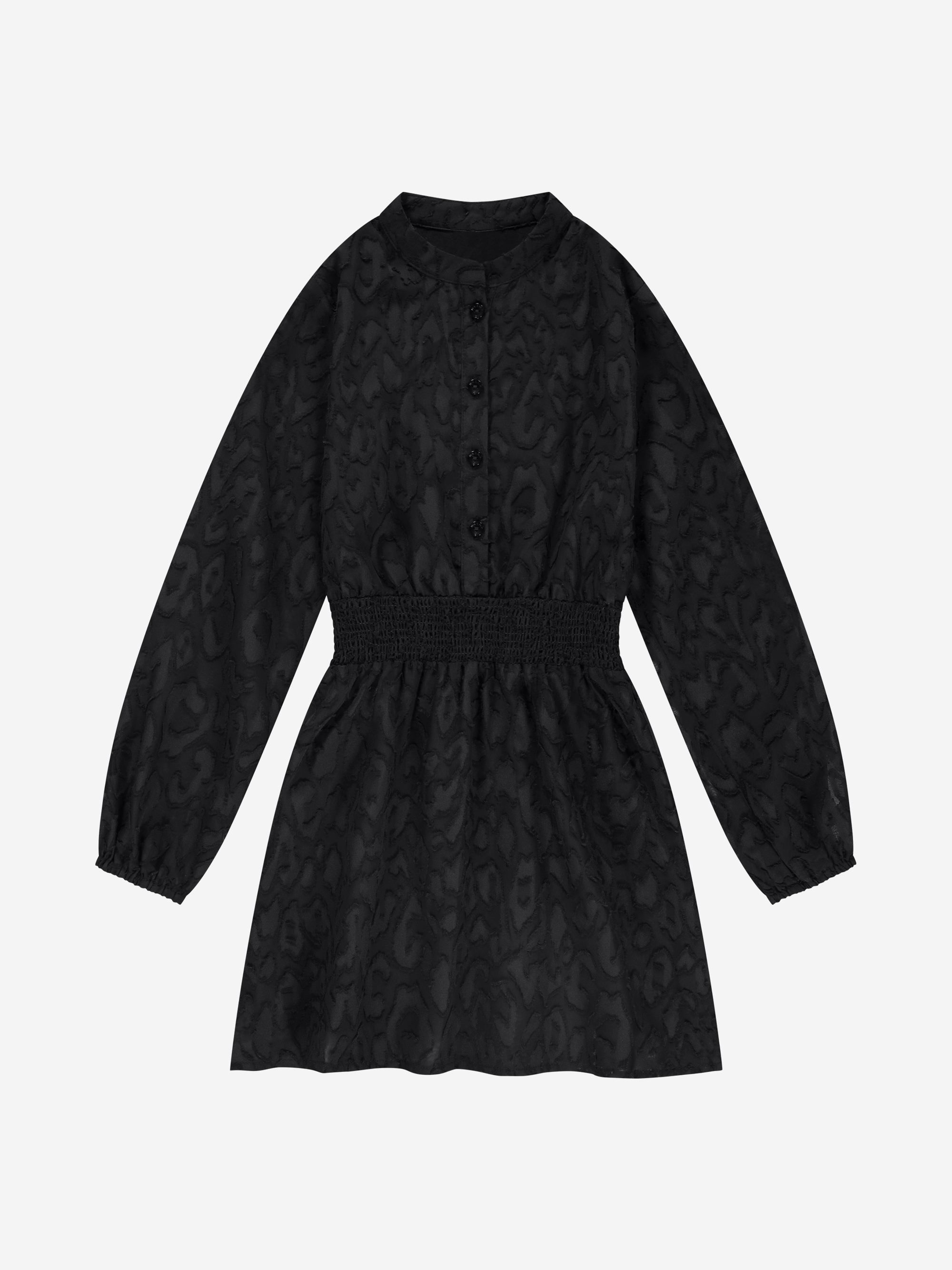 Korte jurk met bloemenprint en elastische tailleband