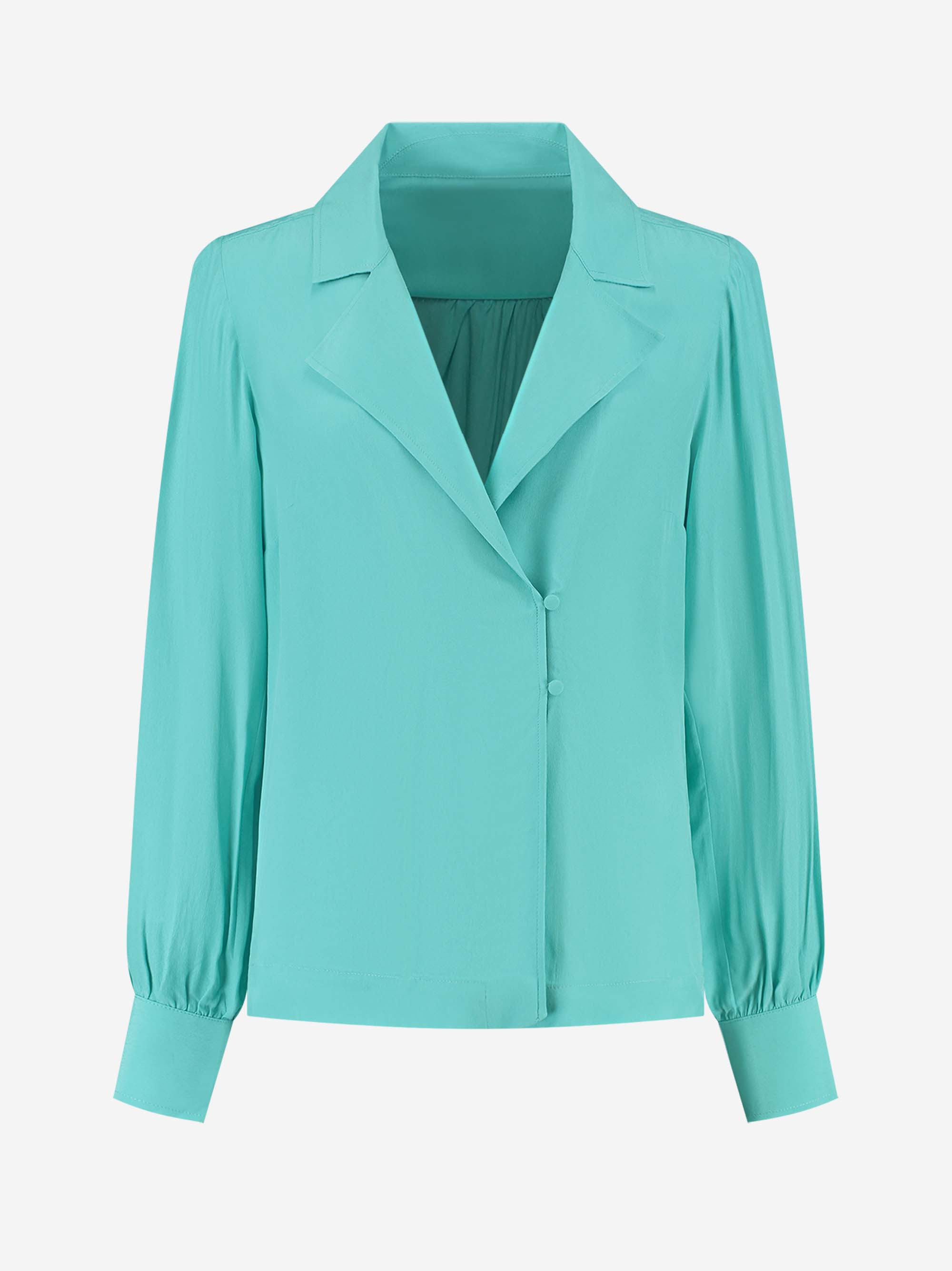 Regular blouse with asymmetric lapel collar 