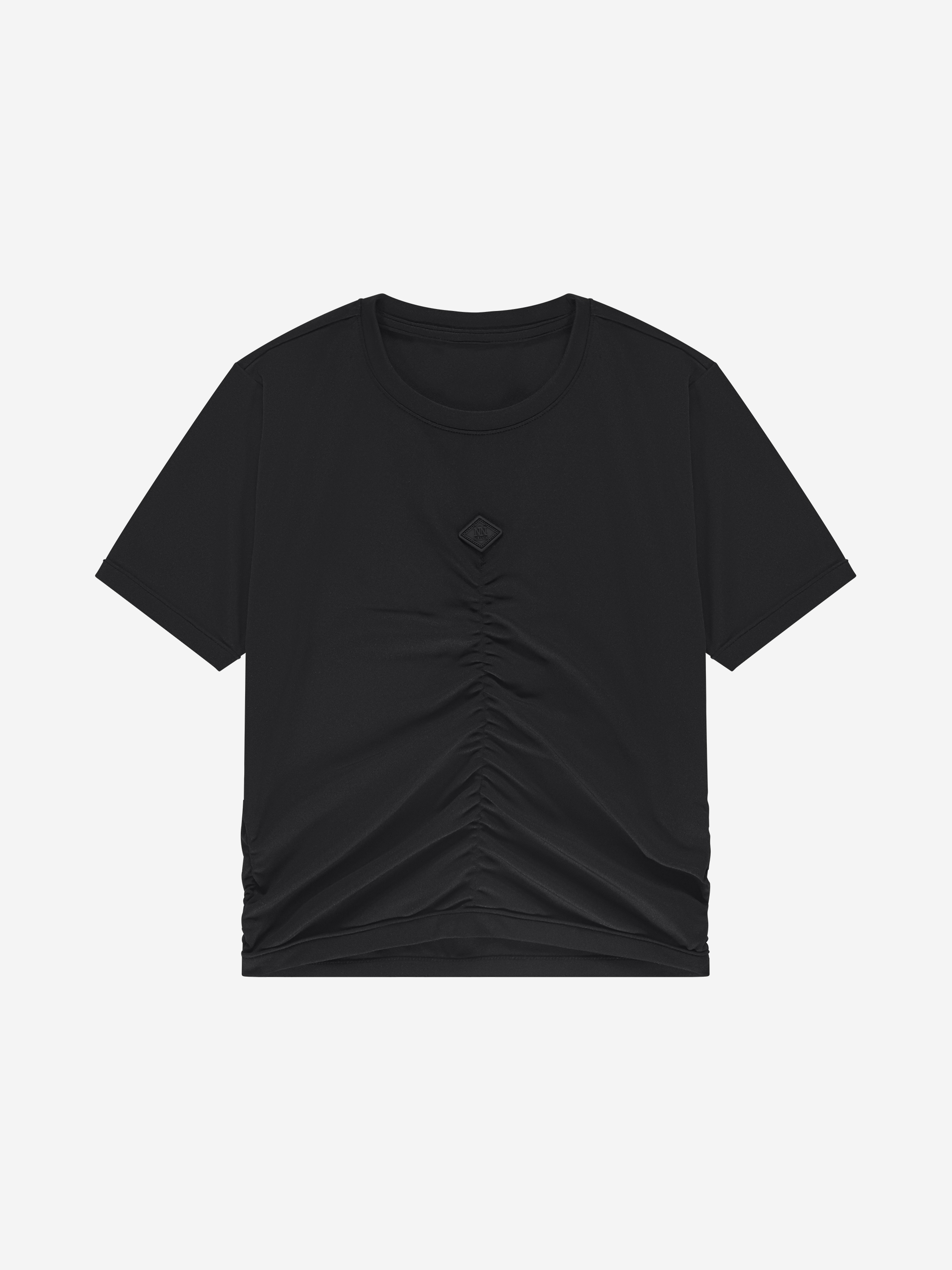 Cropped T-shirt met gedrapeerd detail