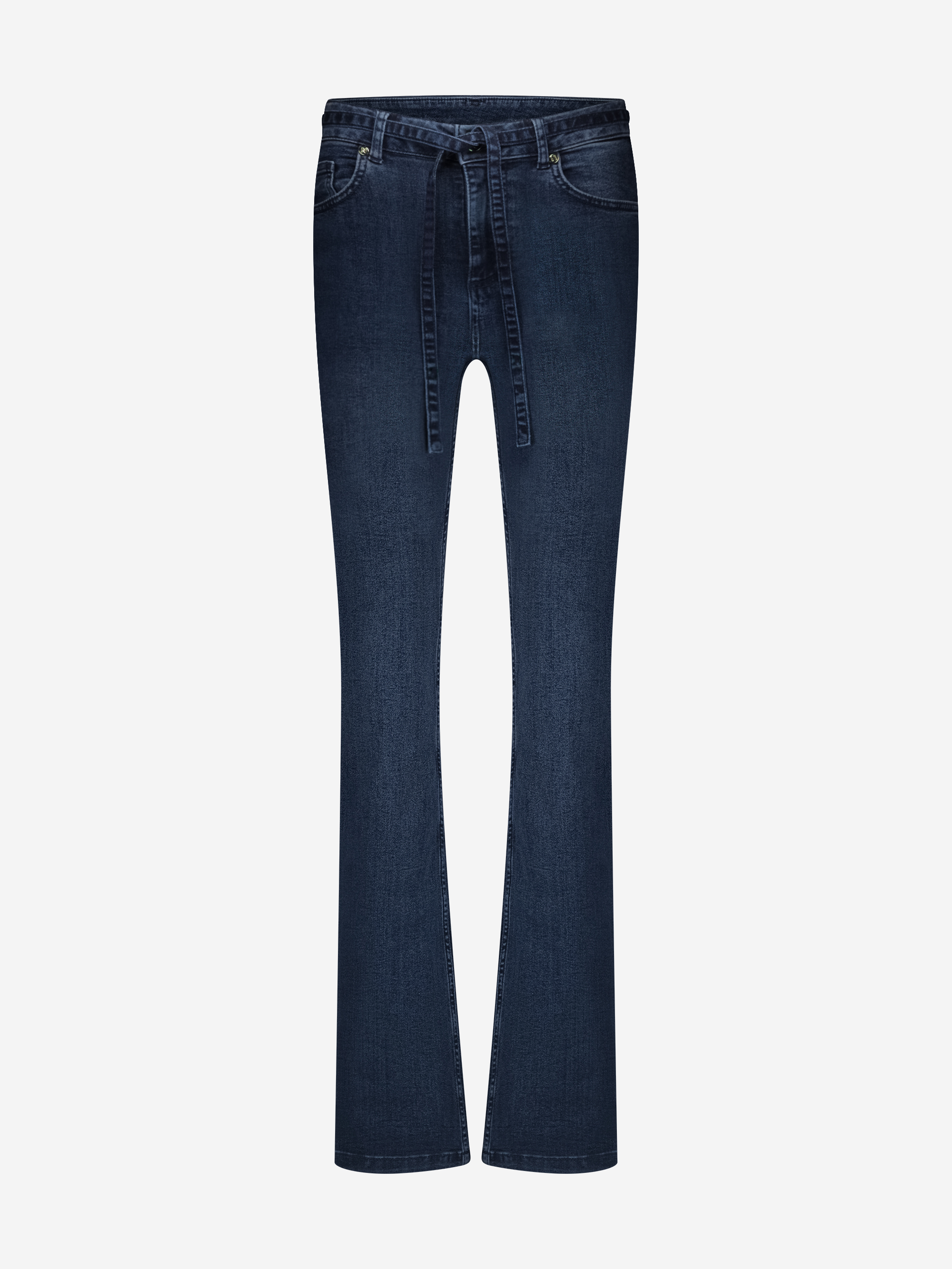 Flared jeans met afneembaar strikkoord