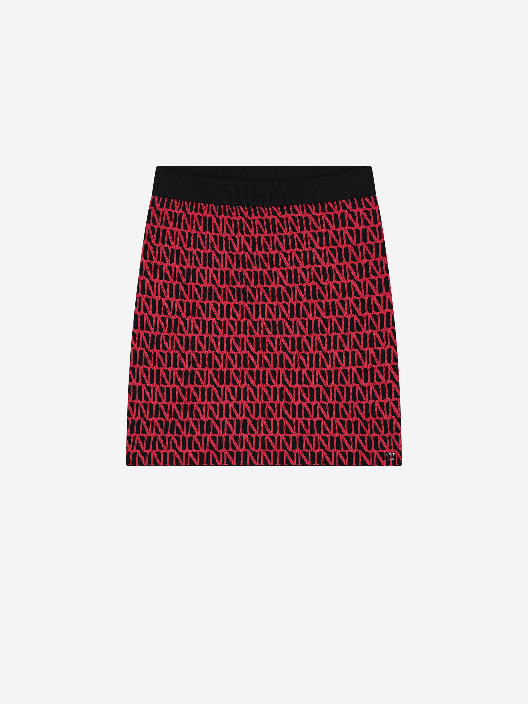 Mid rise rok met logo patroon