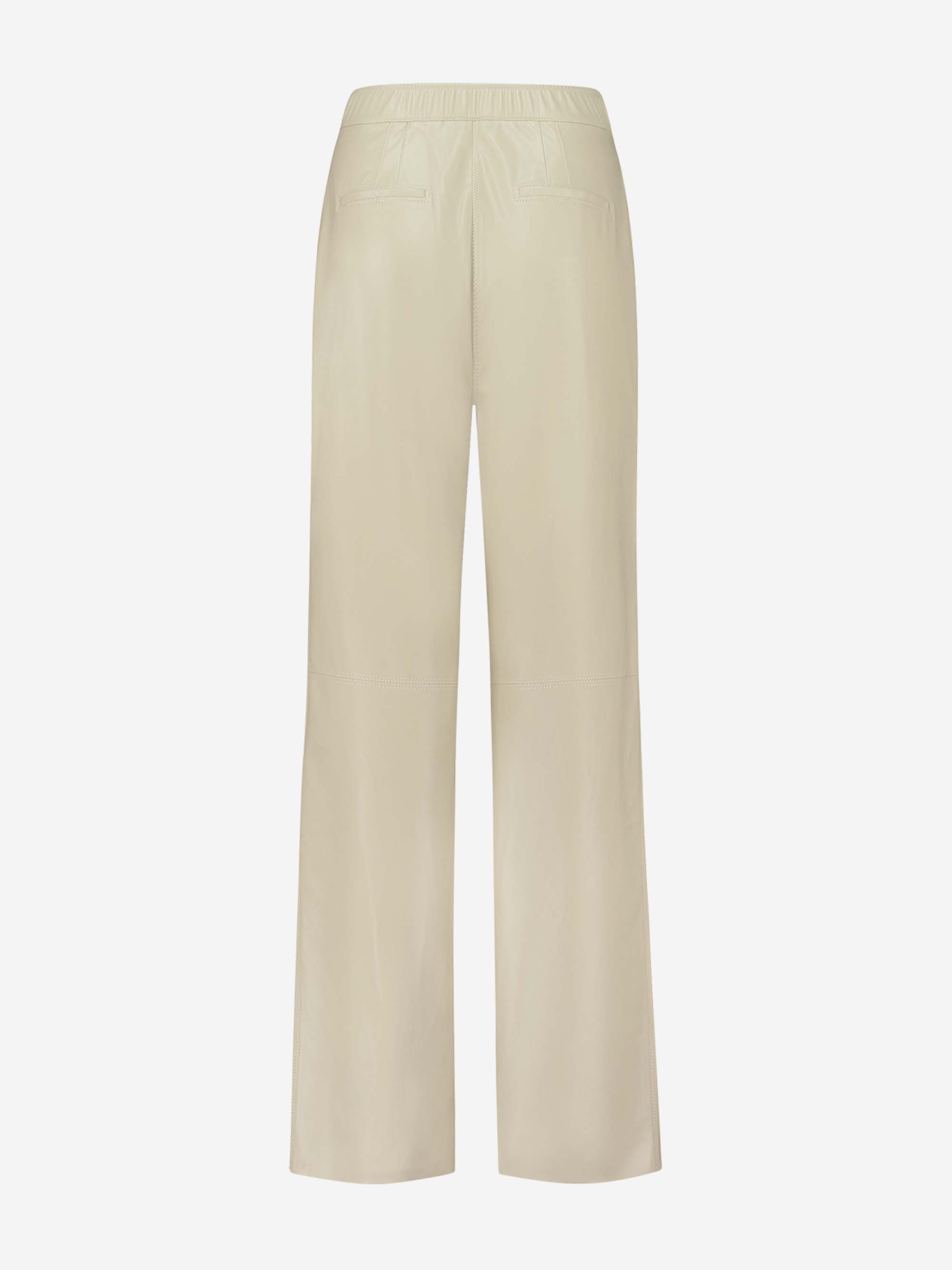 Vegan leather wide leg trousers with high rise 