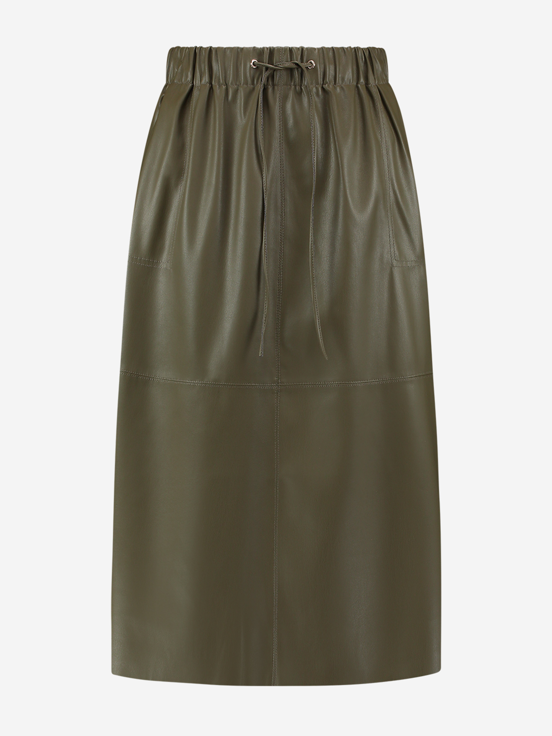Vegan Leather Midi Skirt 