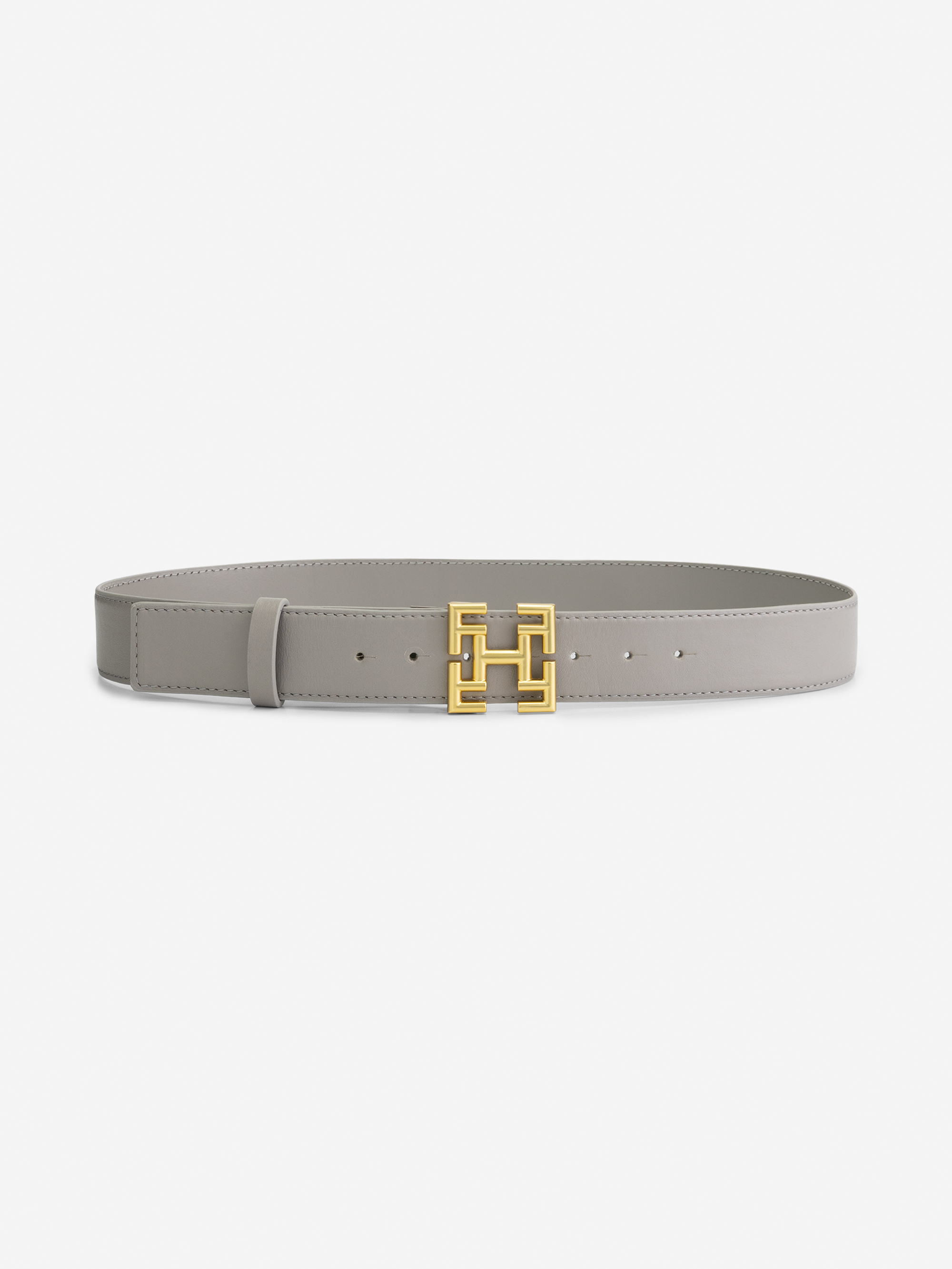 Small Leather waist belt with logo buckle