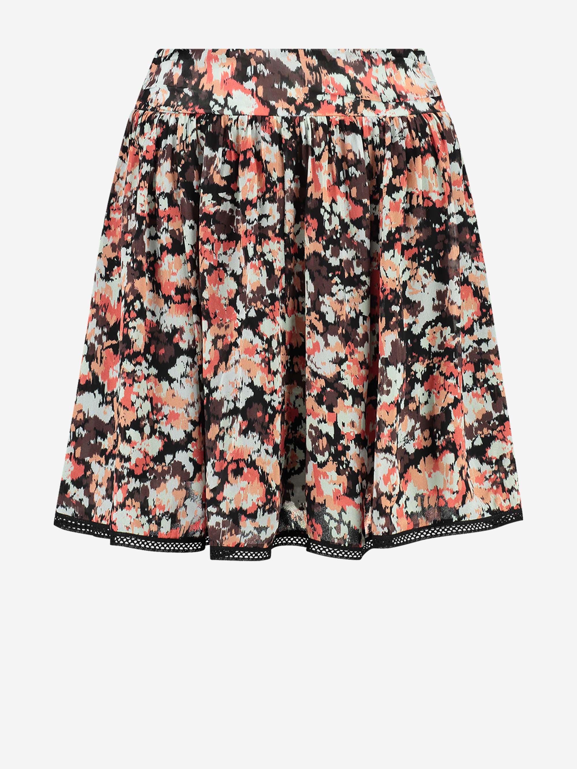 Flower printed skirt with elastic waistband