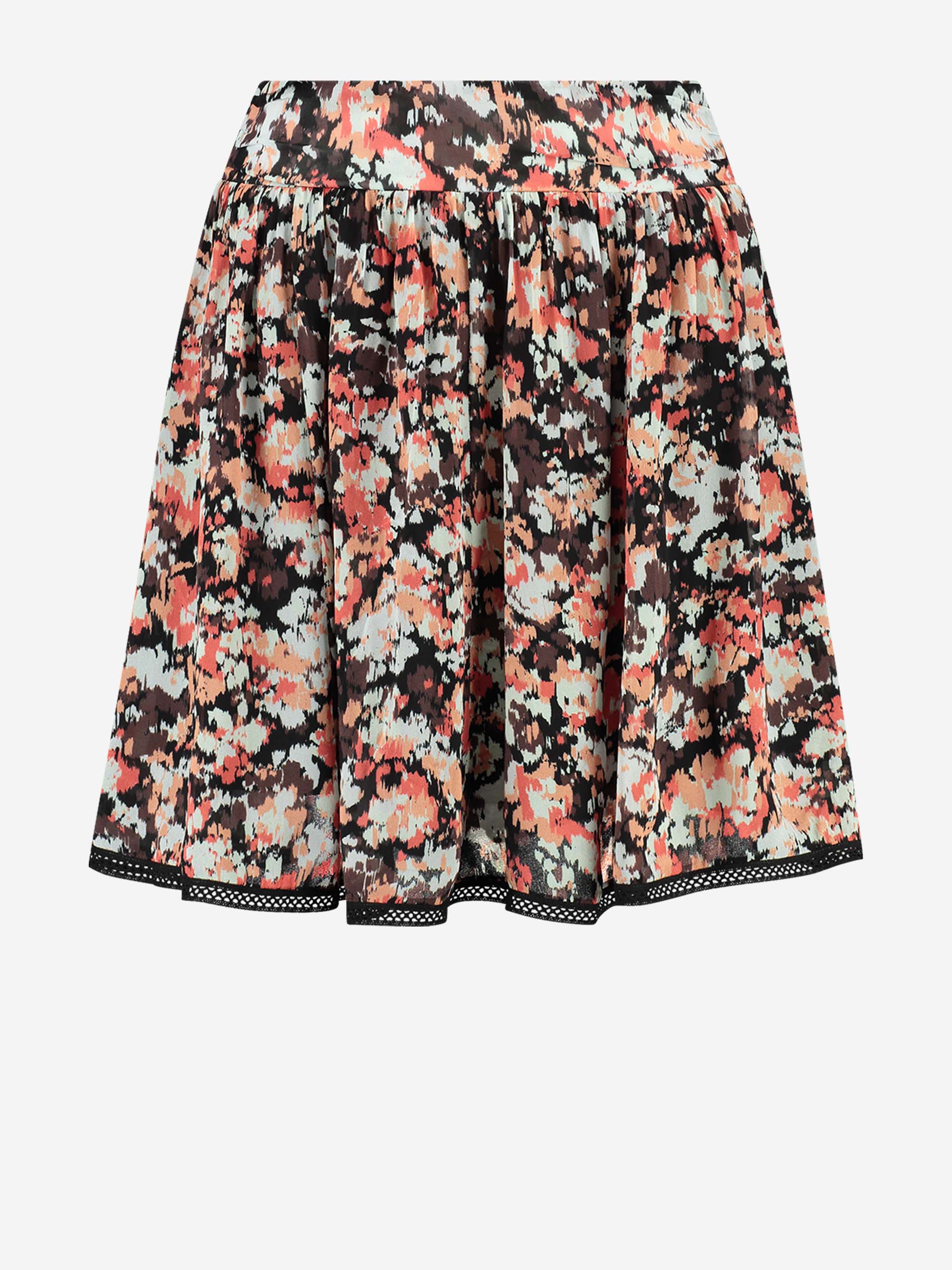 Bloemenprint rok met elastische tailleband 