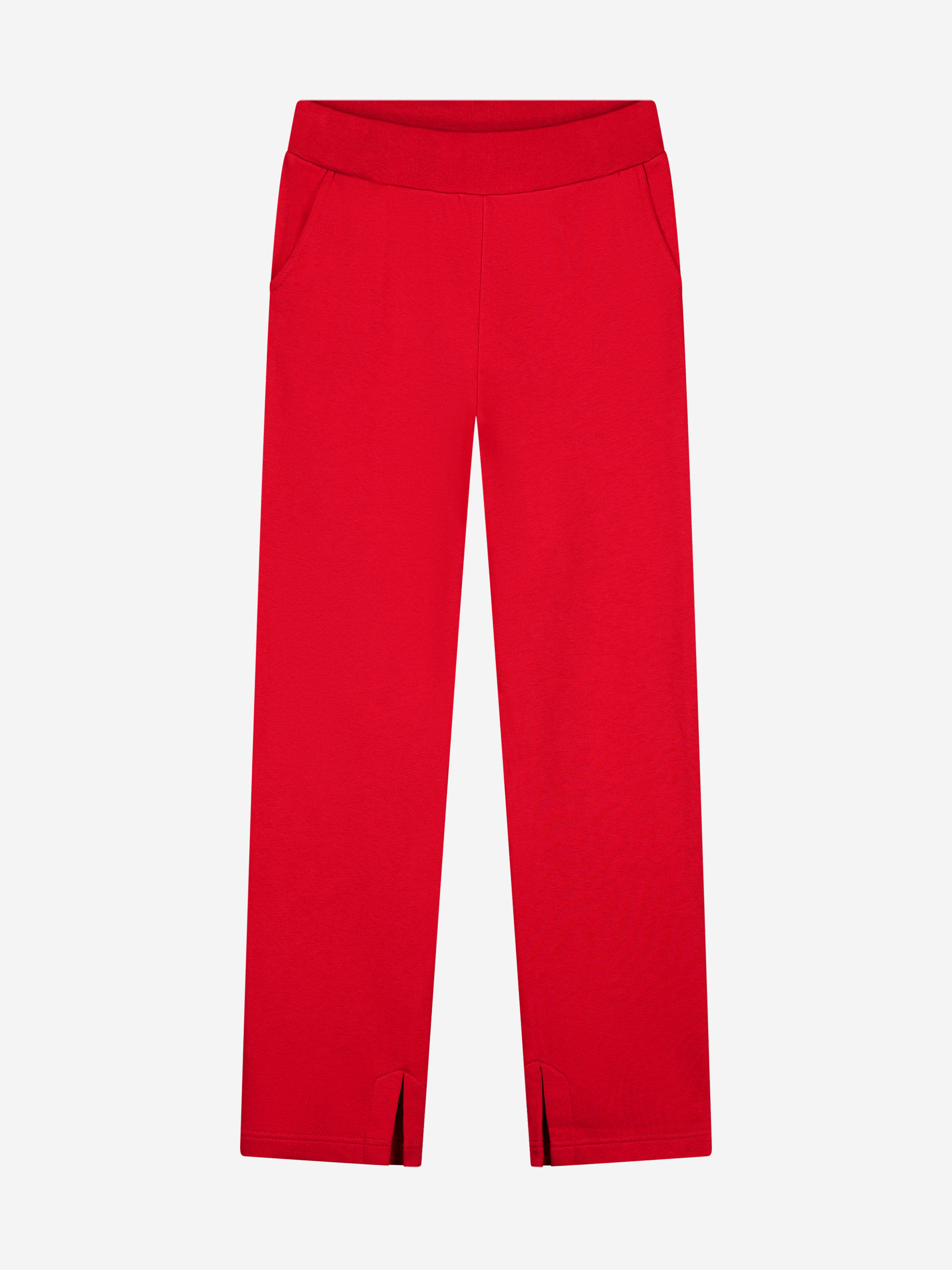 Joggingbroek met rechte pijpen en split