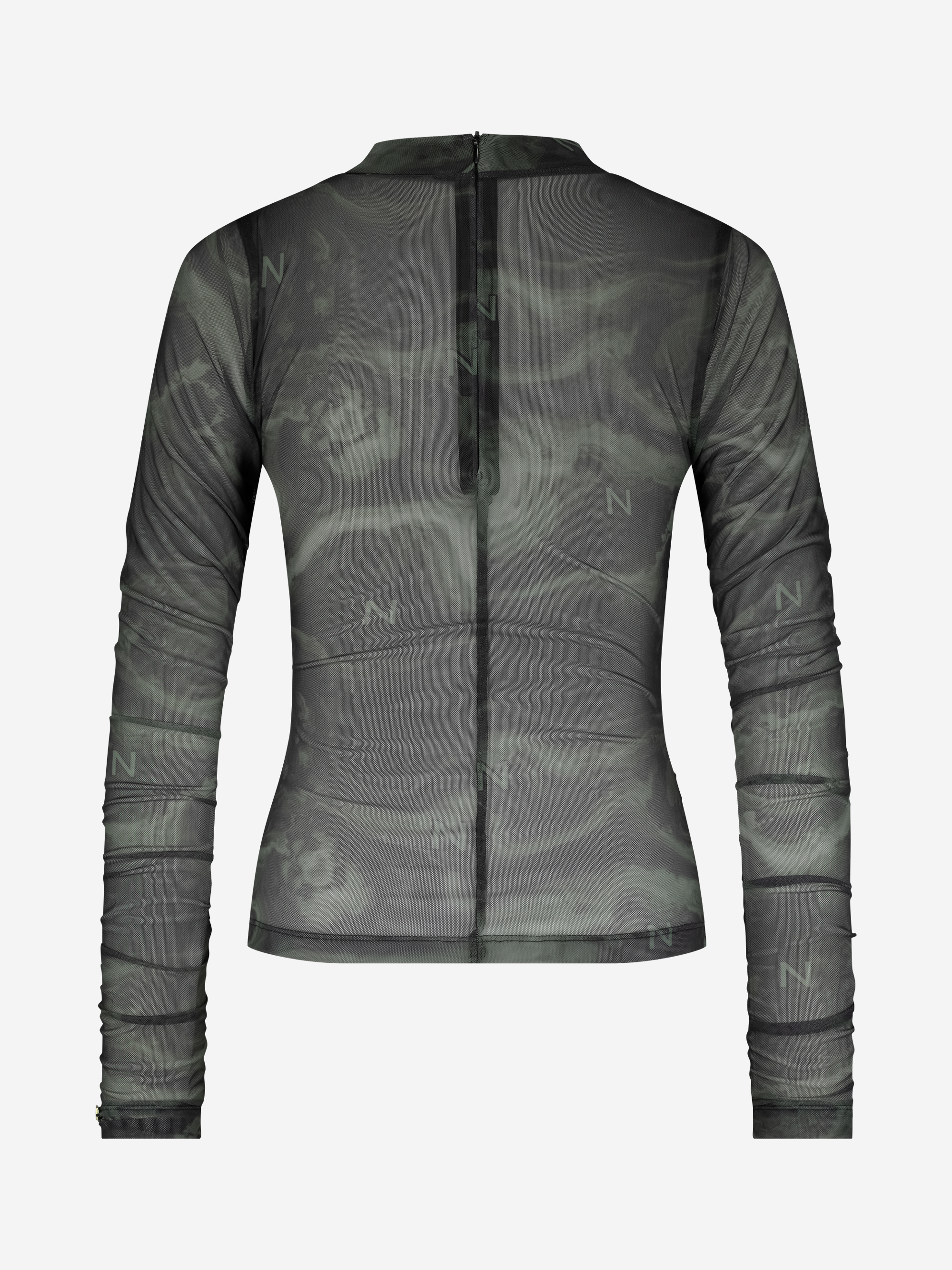 Aansluitende mesh top met logo patroon