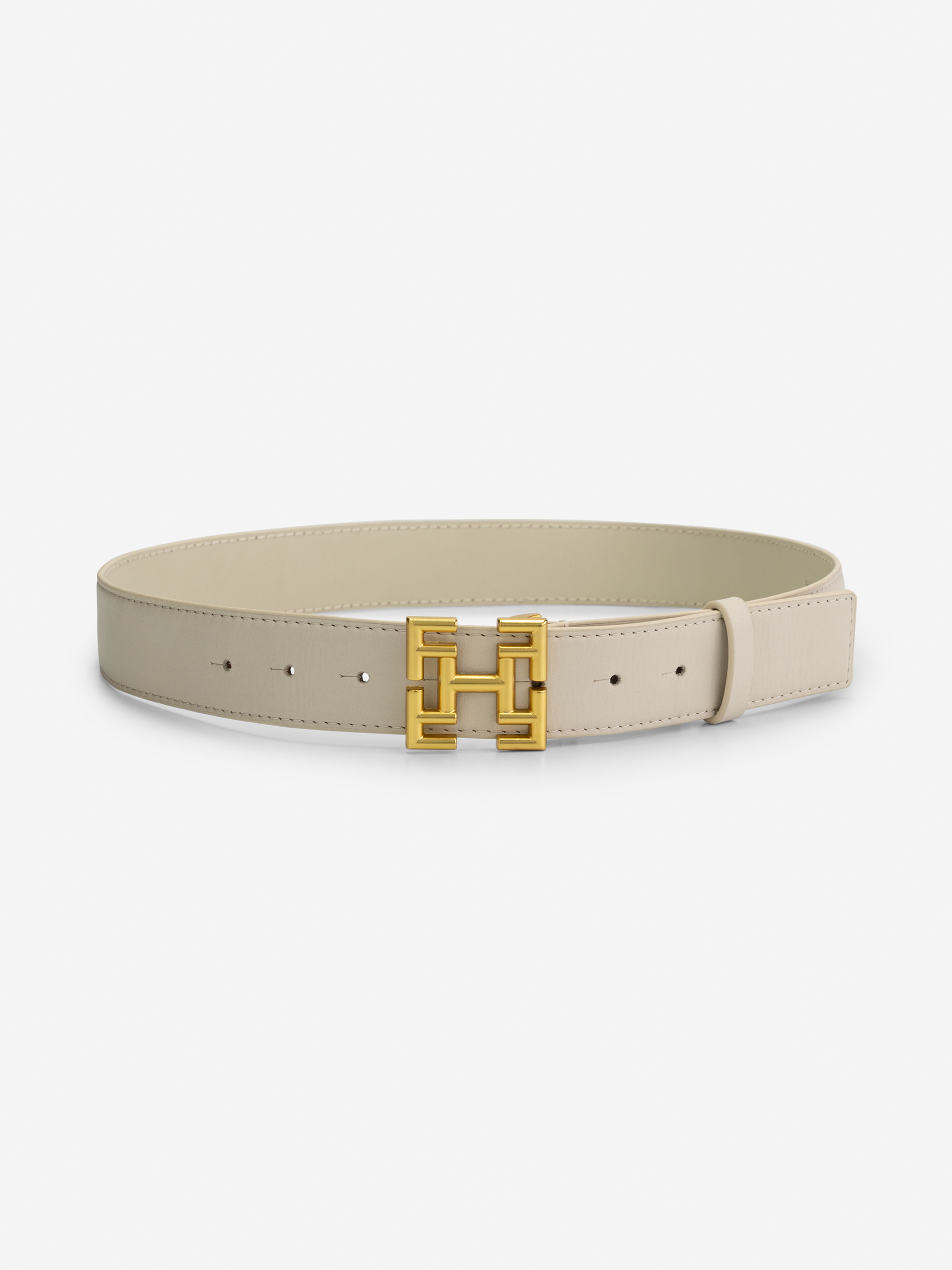  Small Leather waist belt with logo buckle