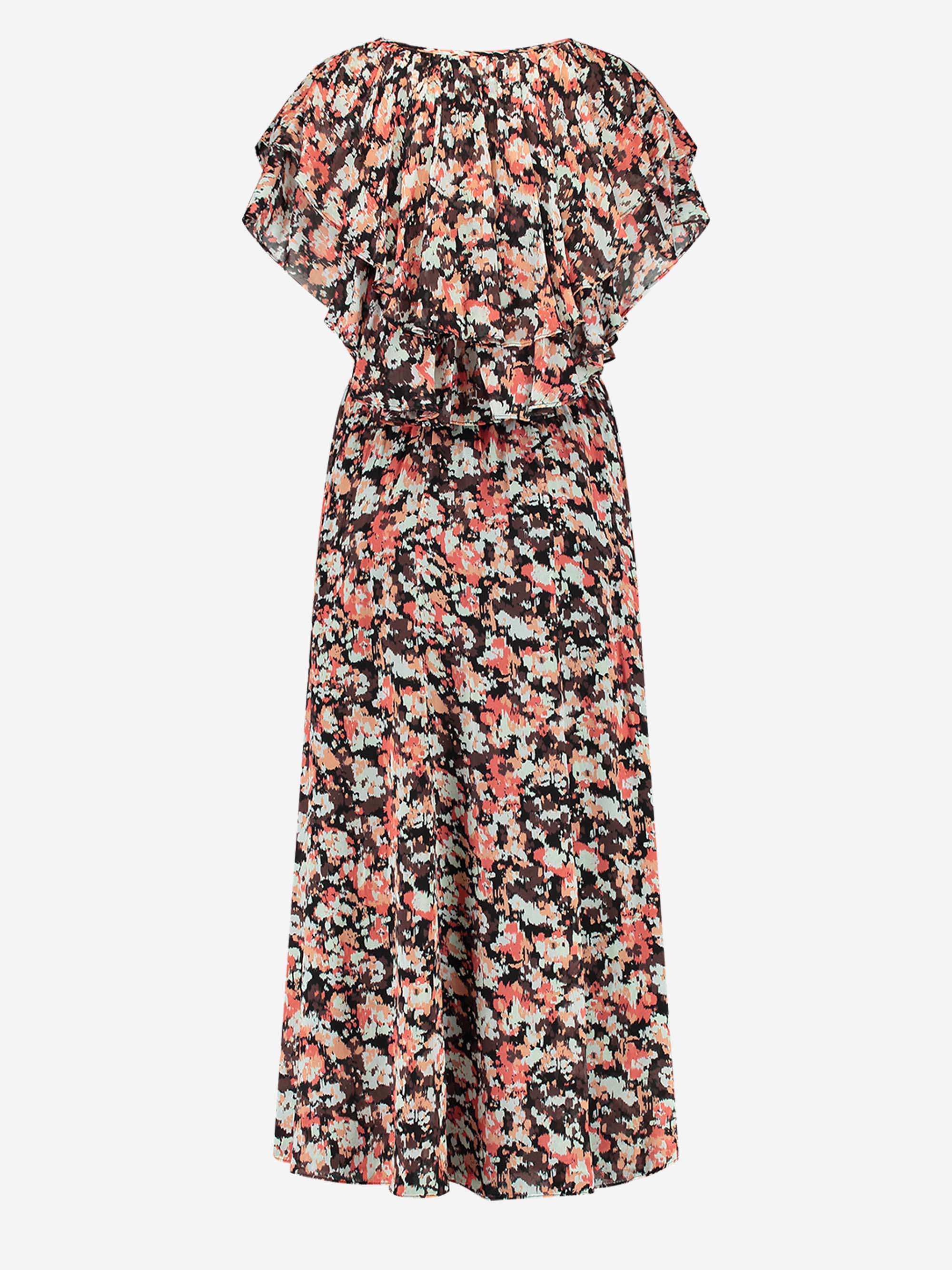 Flower print maxi dress with elastic waistband