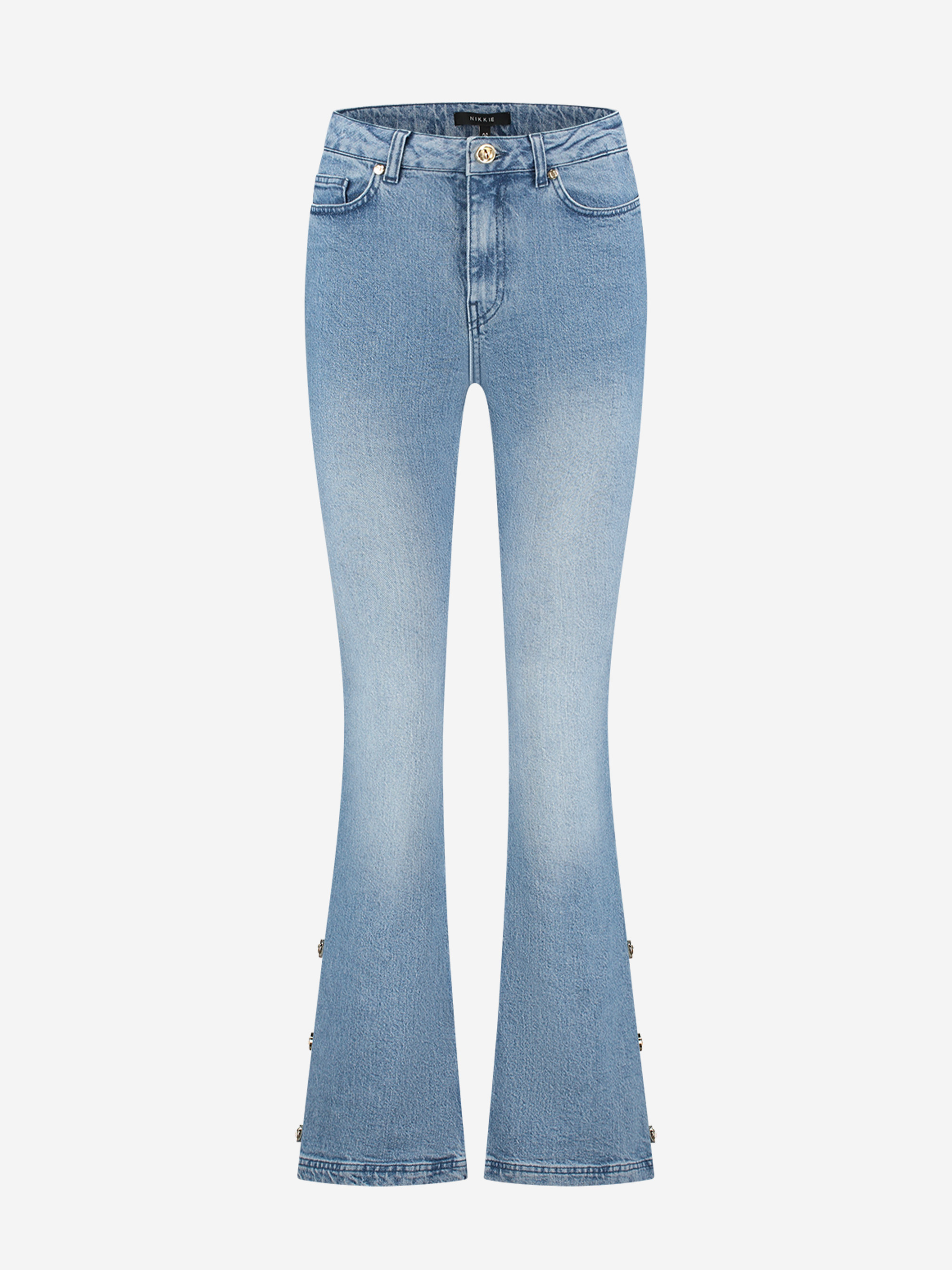 High waist jeans met knopen