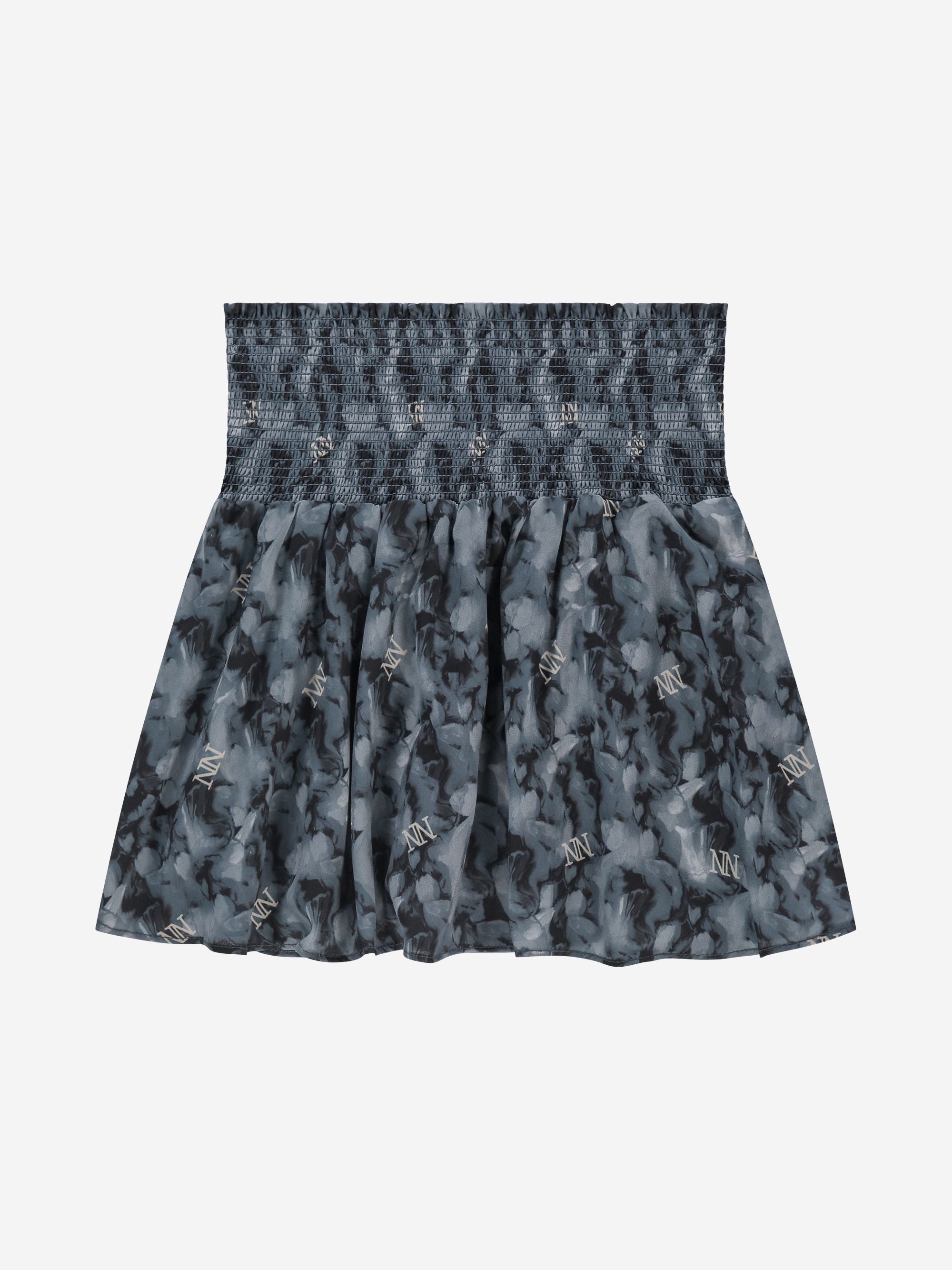 Korte rok met grafisch patroon en elastische tailleband