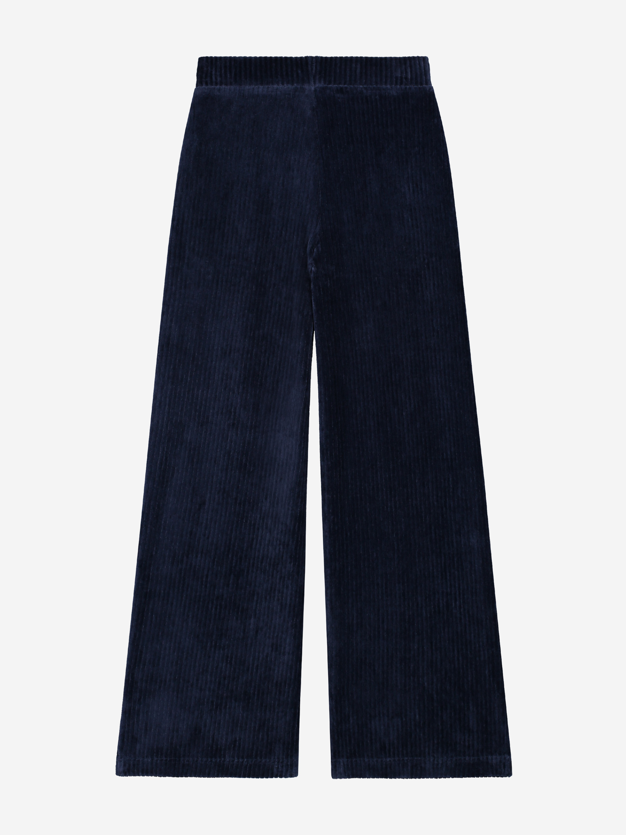 Geribbelde velvet broek met elastische tailleband