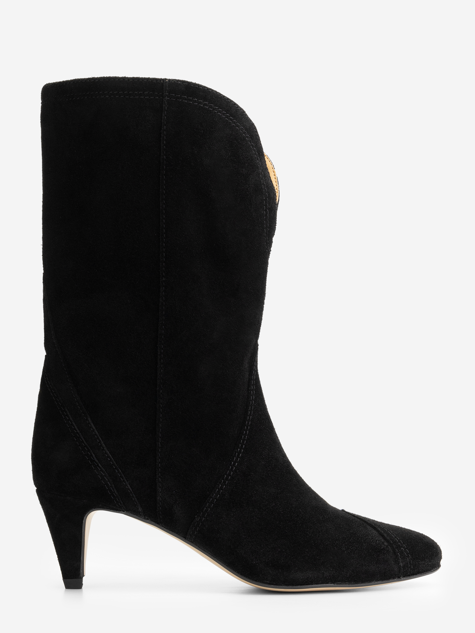 Suede boots with mid heel