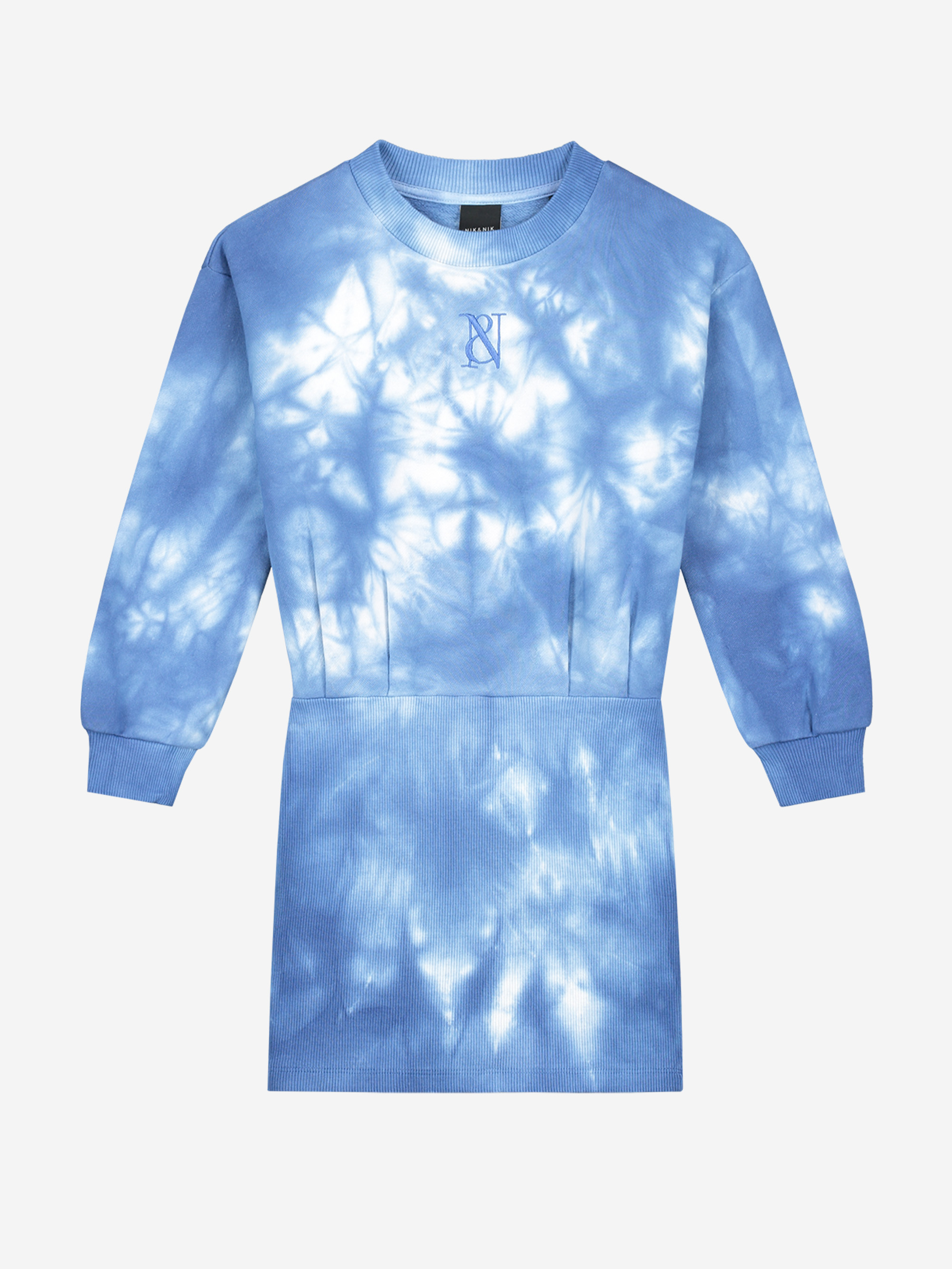 Sweaterjurk met tie-dye print