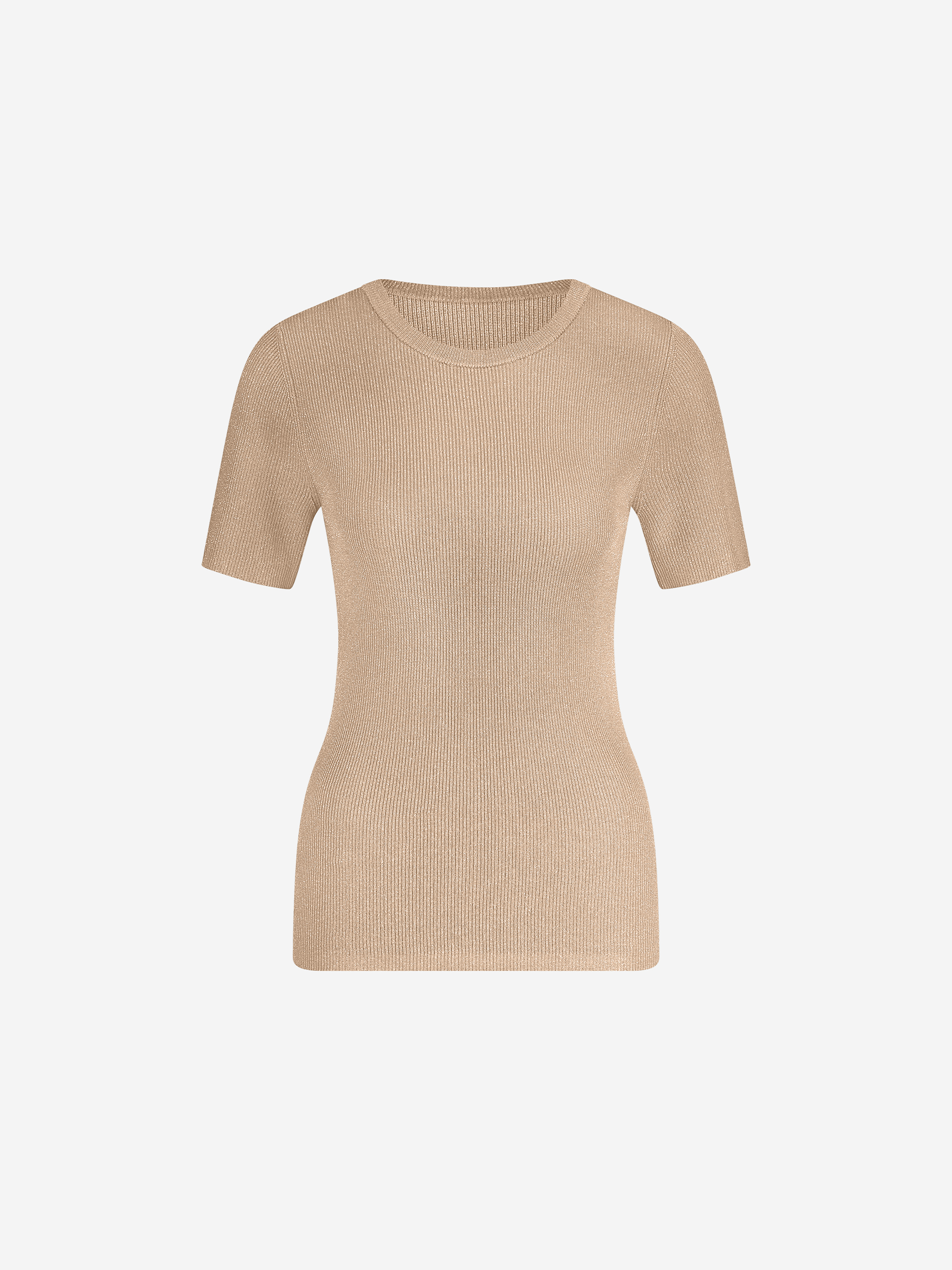 Ribbed top with woven glitter thread