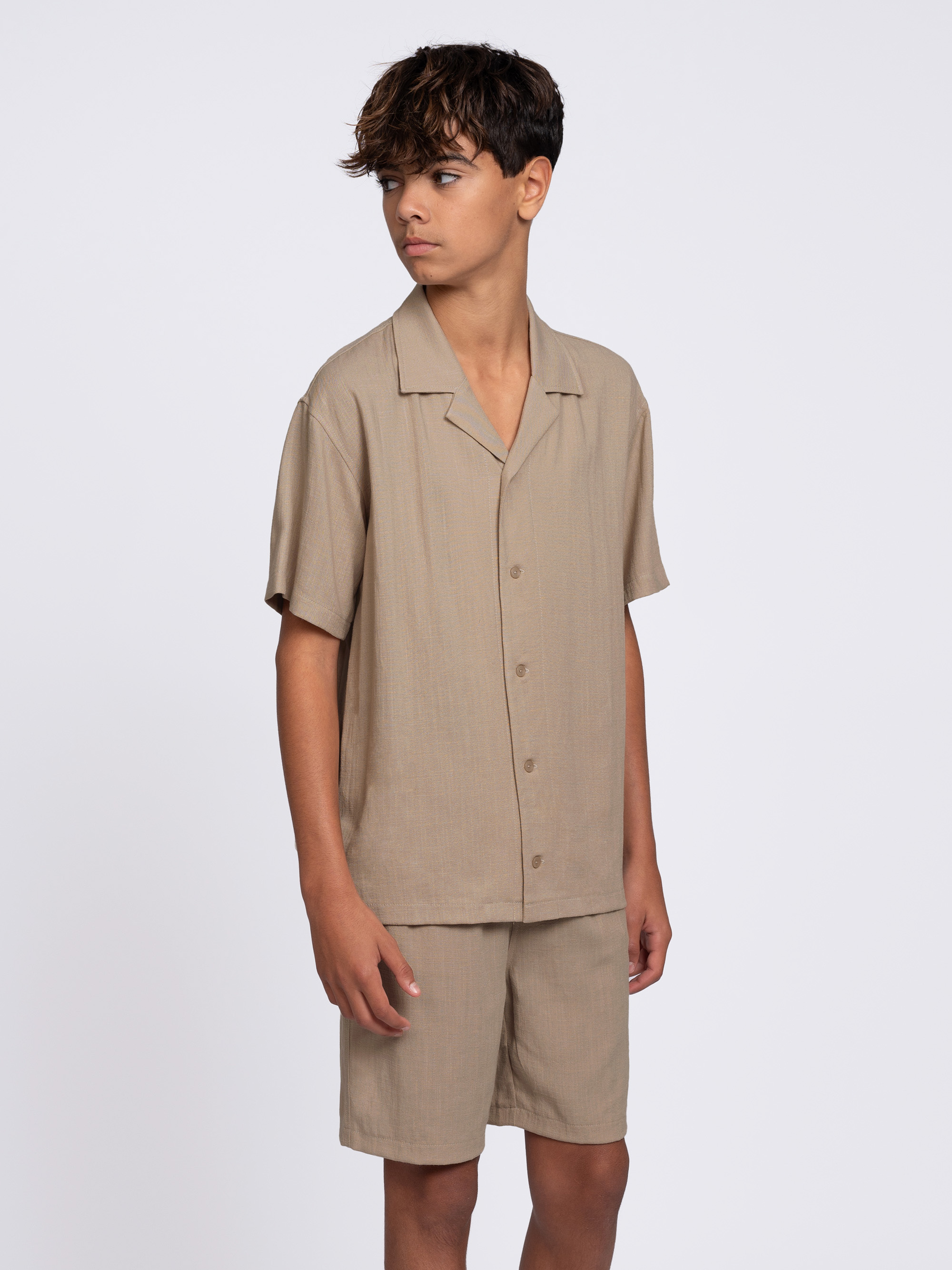 Losvallend shirt met linnenlook