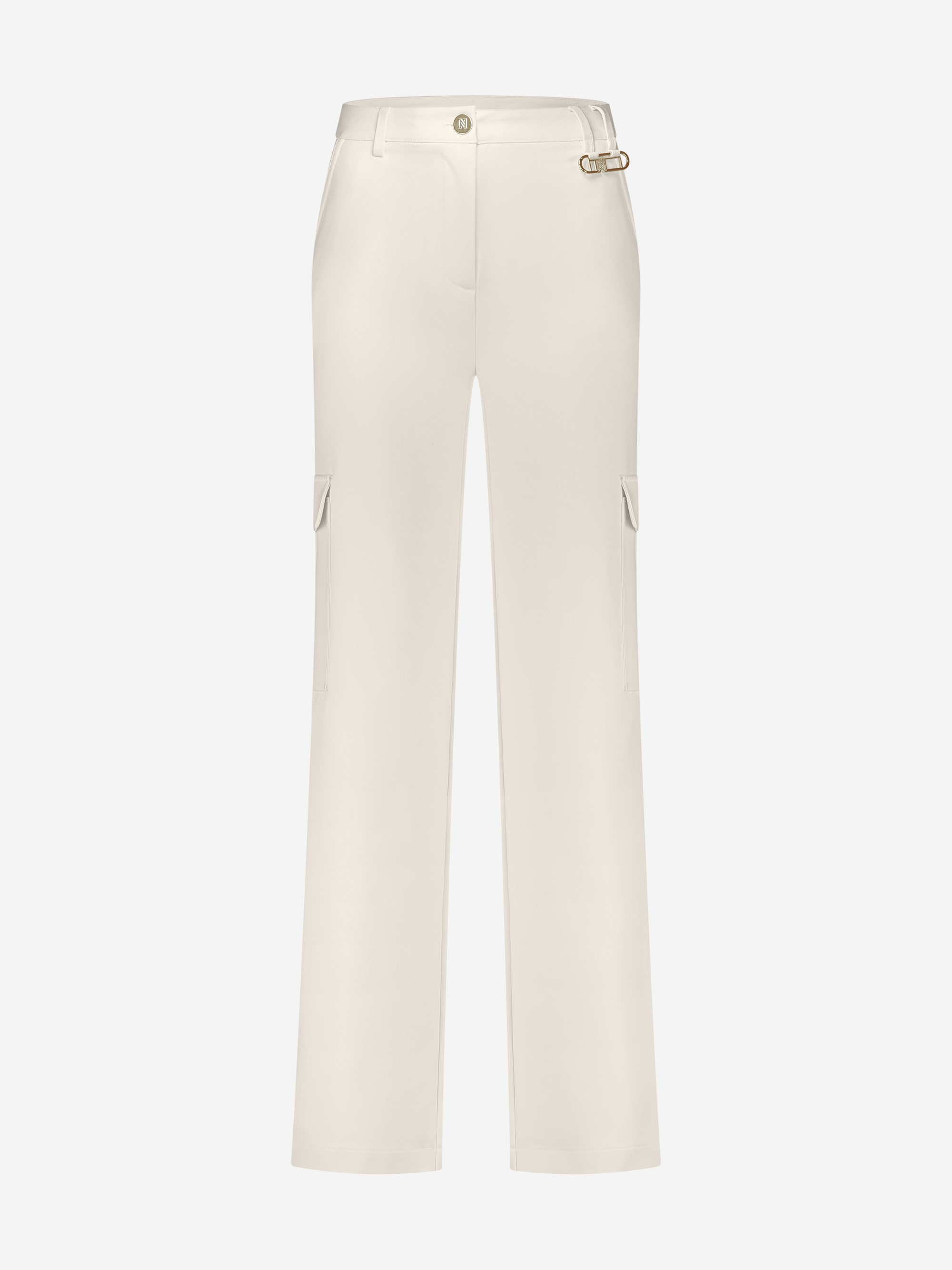 Losvallende pantalon met logo detail en klepzakken