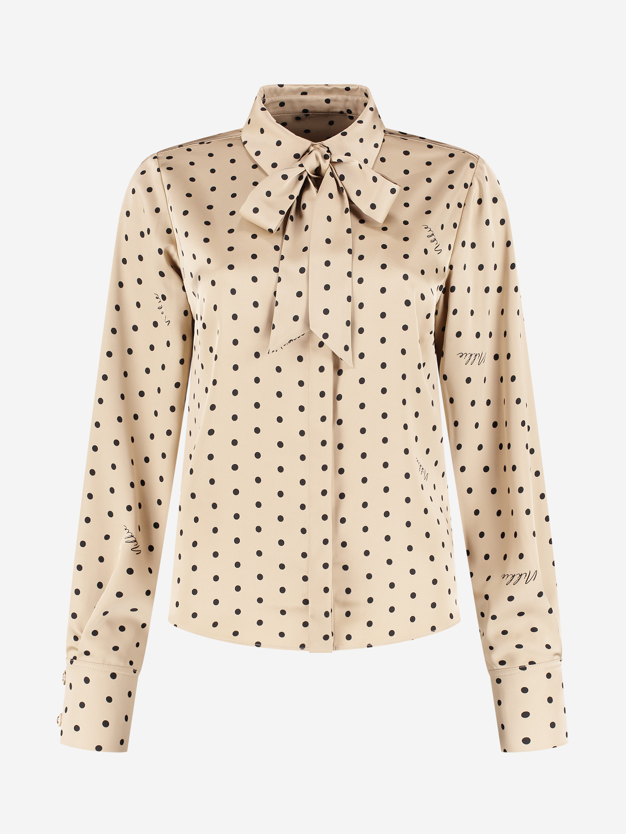 Blouse met stippen en strikkoord