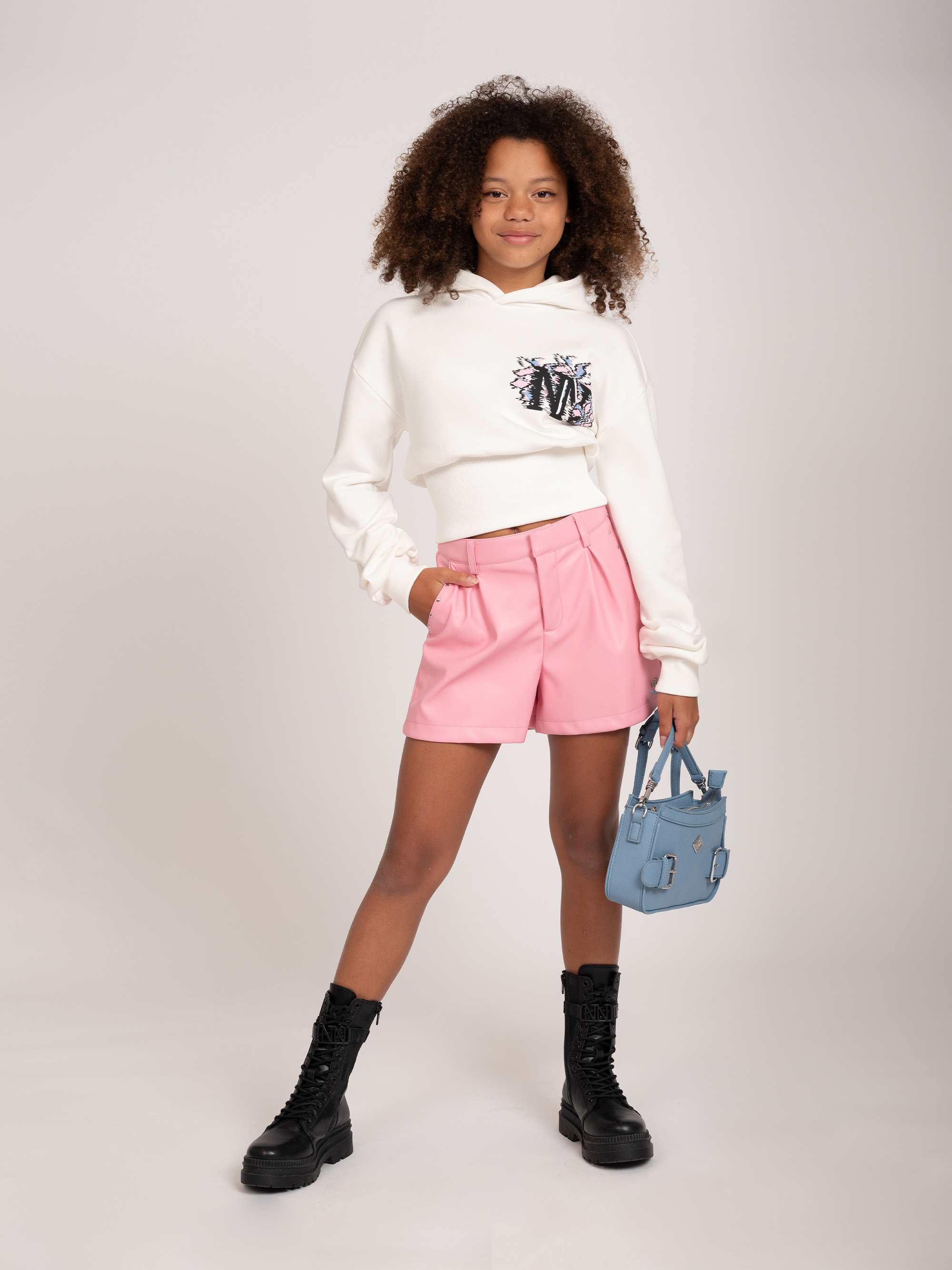 Faux leather shorts