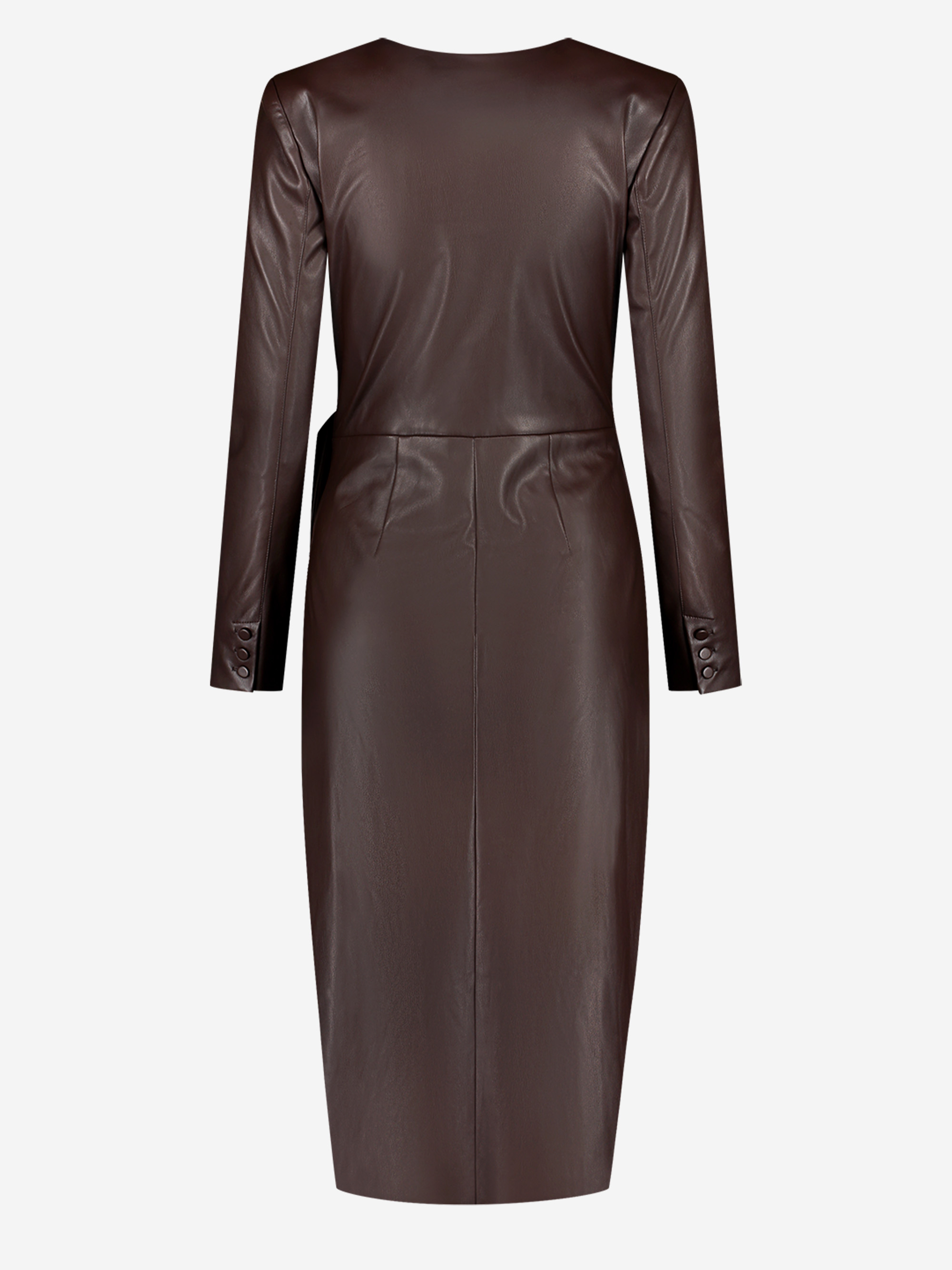 Vegan leather wrap dress