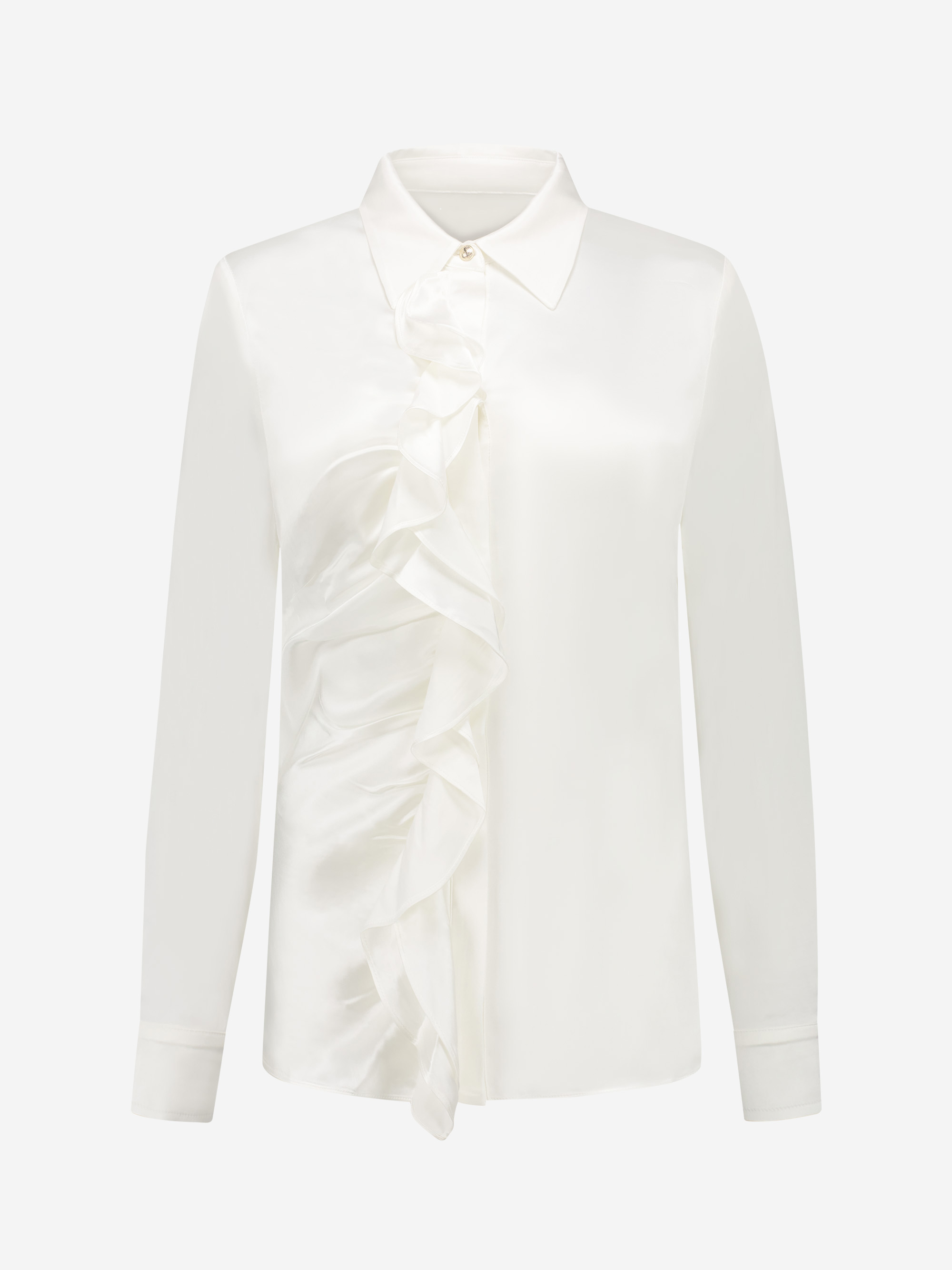 Satijn-look blouse met ruches 