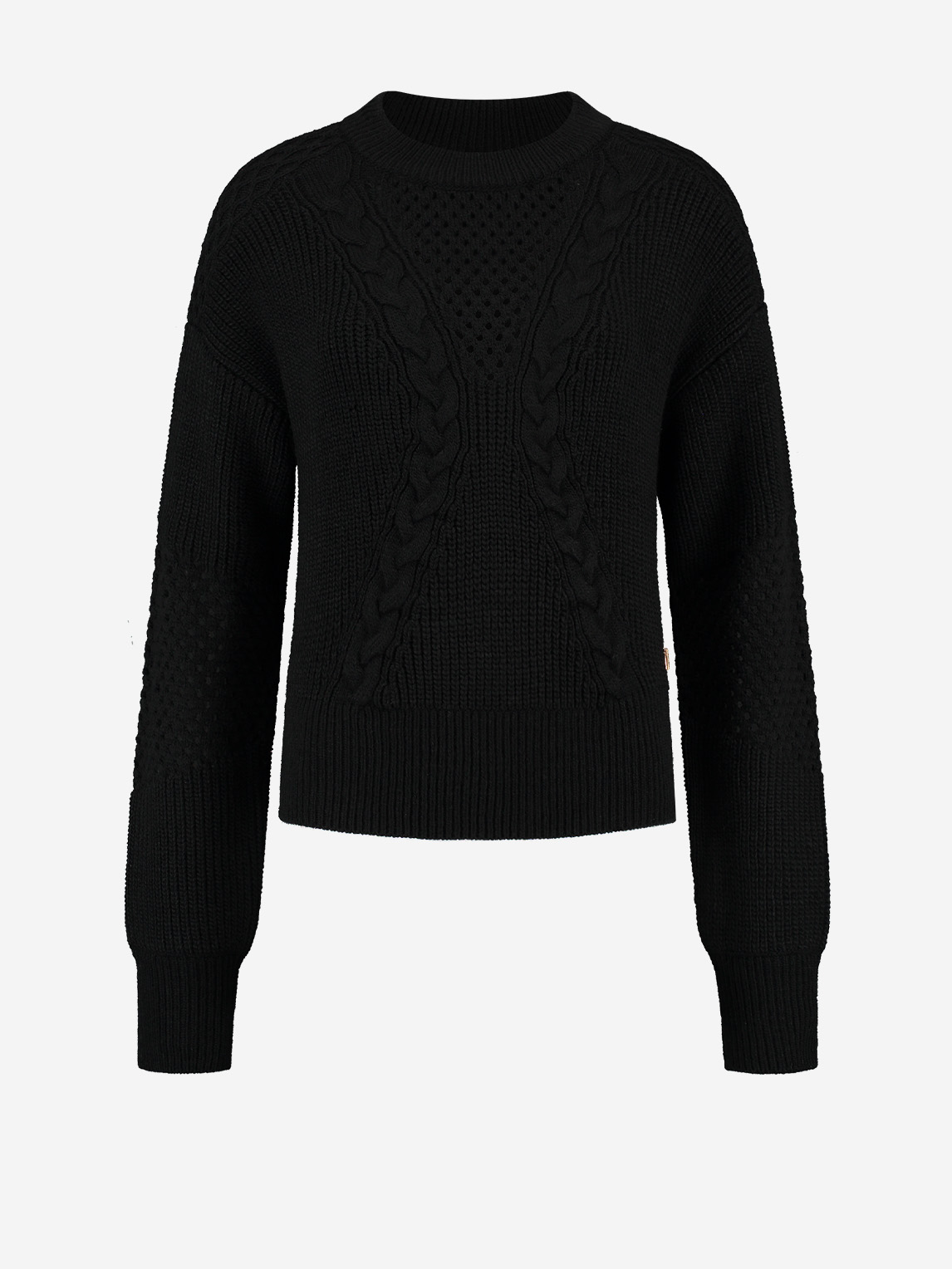 Kabelgebreide trui met turtleneck