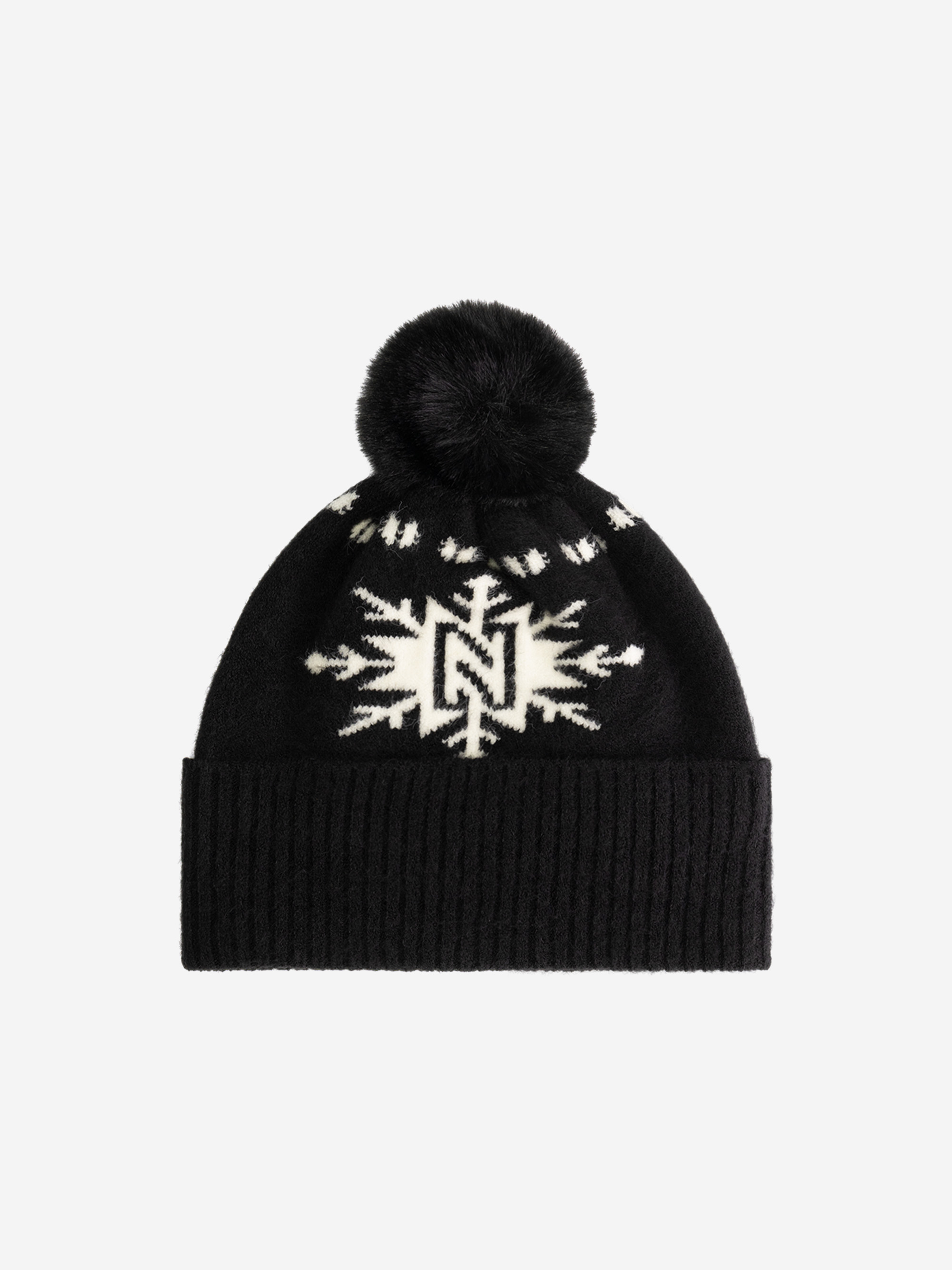Muts met N-logo en fluffy pompon