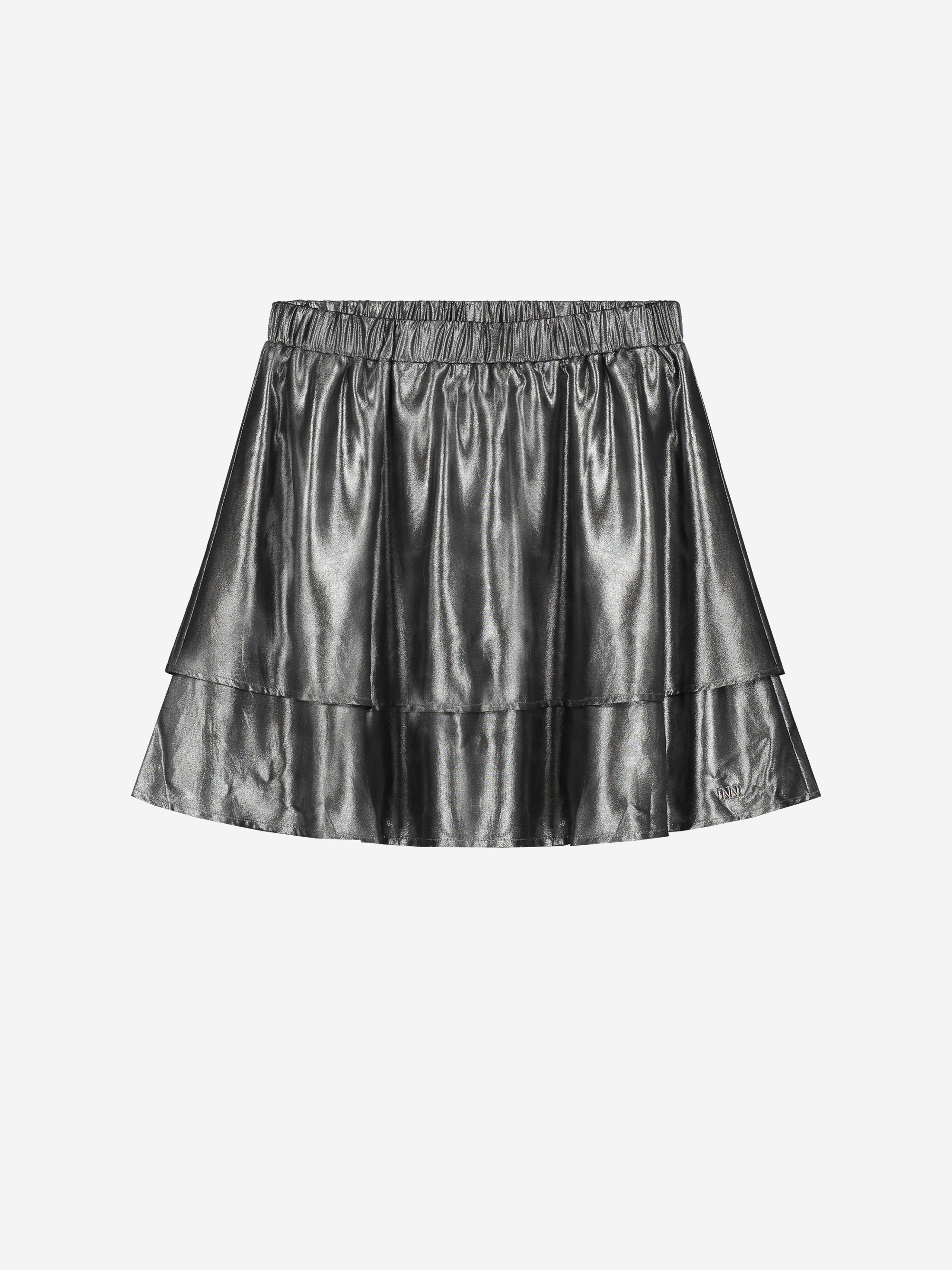 A-lijn rok met metallic look en elastische tailleband