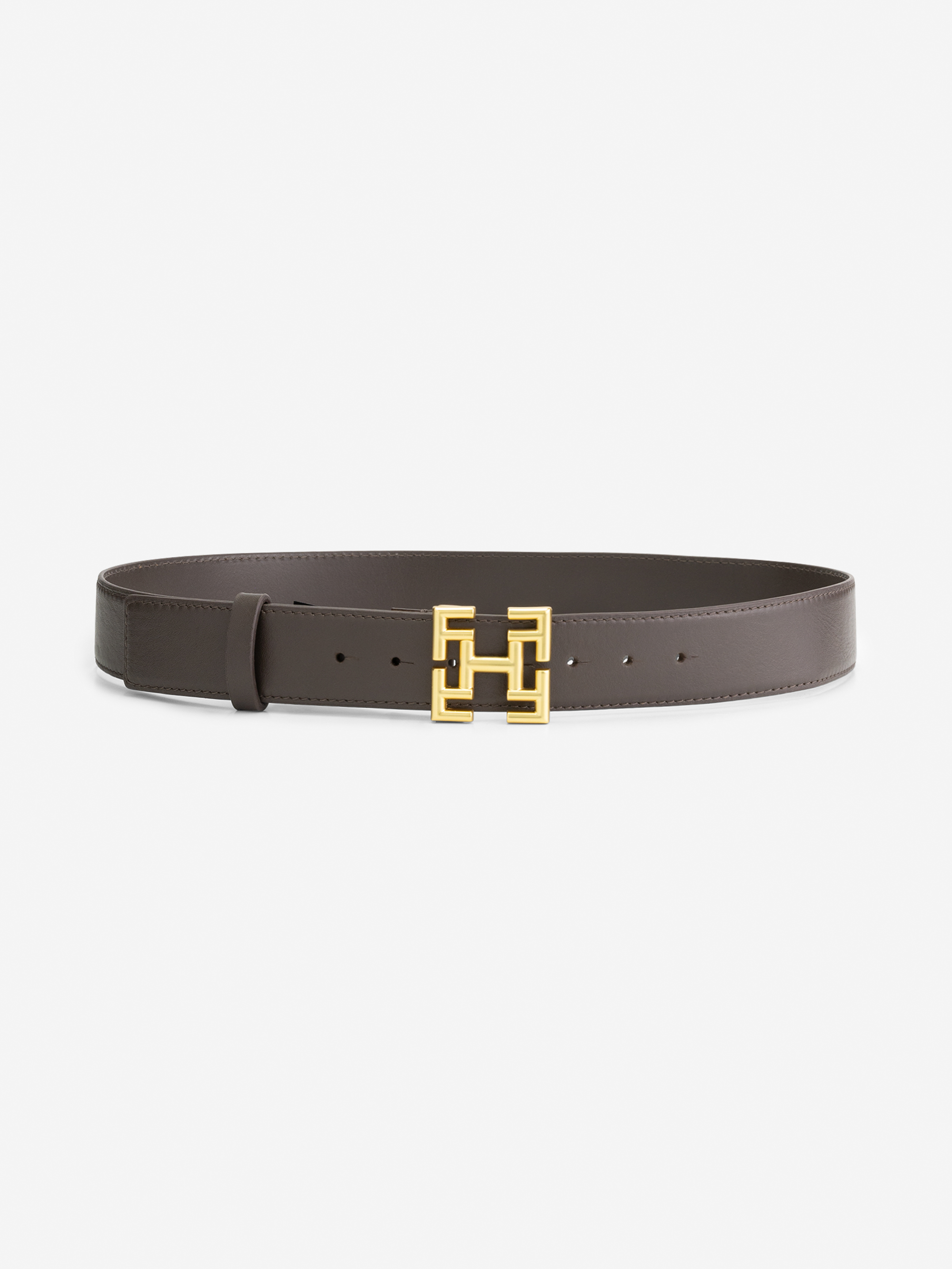  Small Leather waist belt with logo buckle
