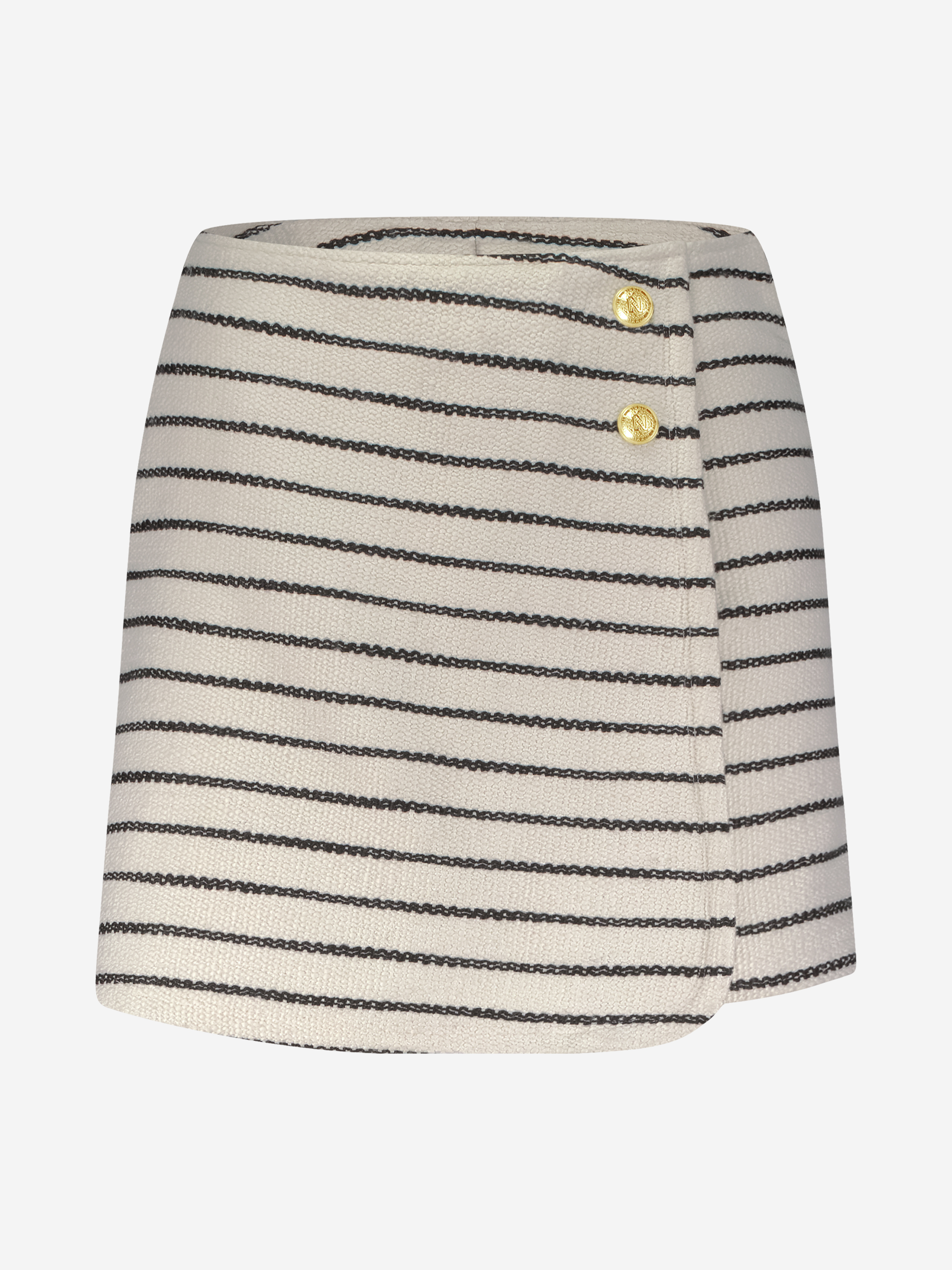 Short woven skort with striped pattern