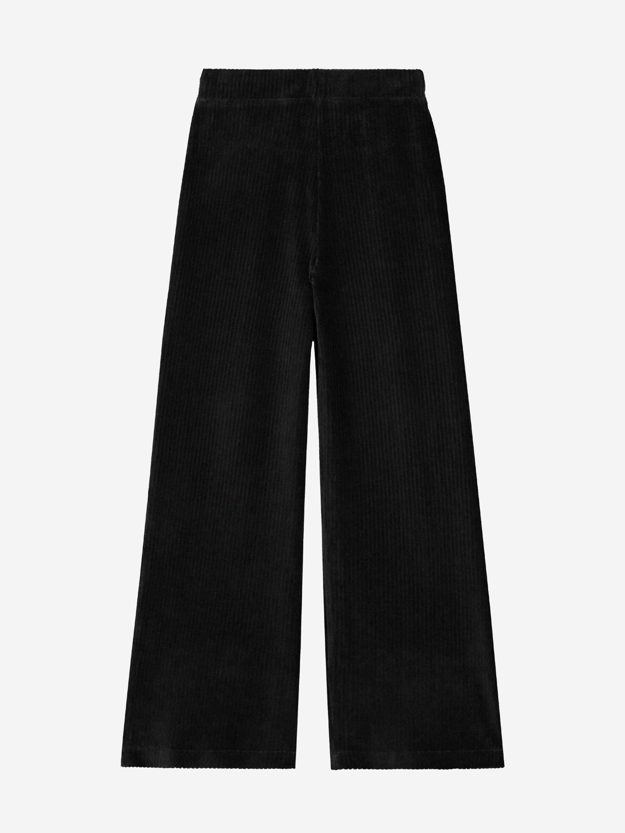 Geribbelde velvet broek met elastische tailleband