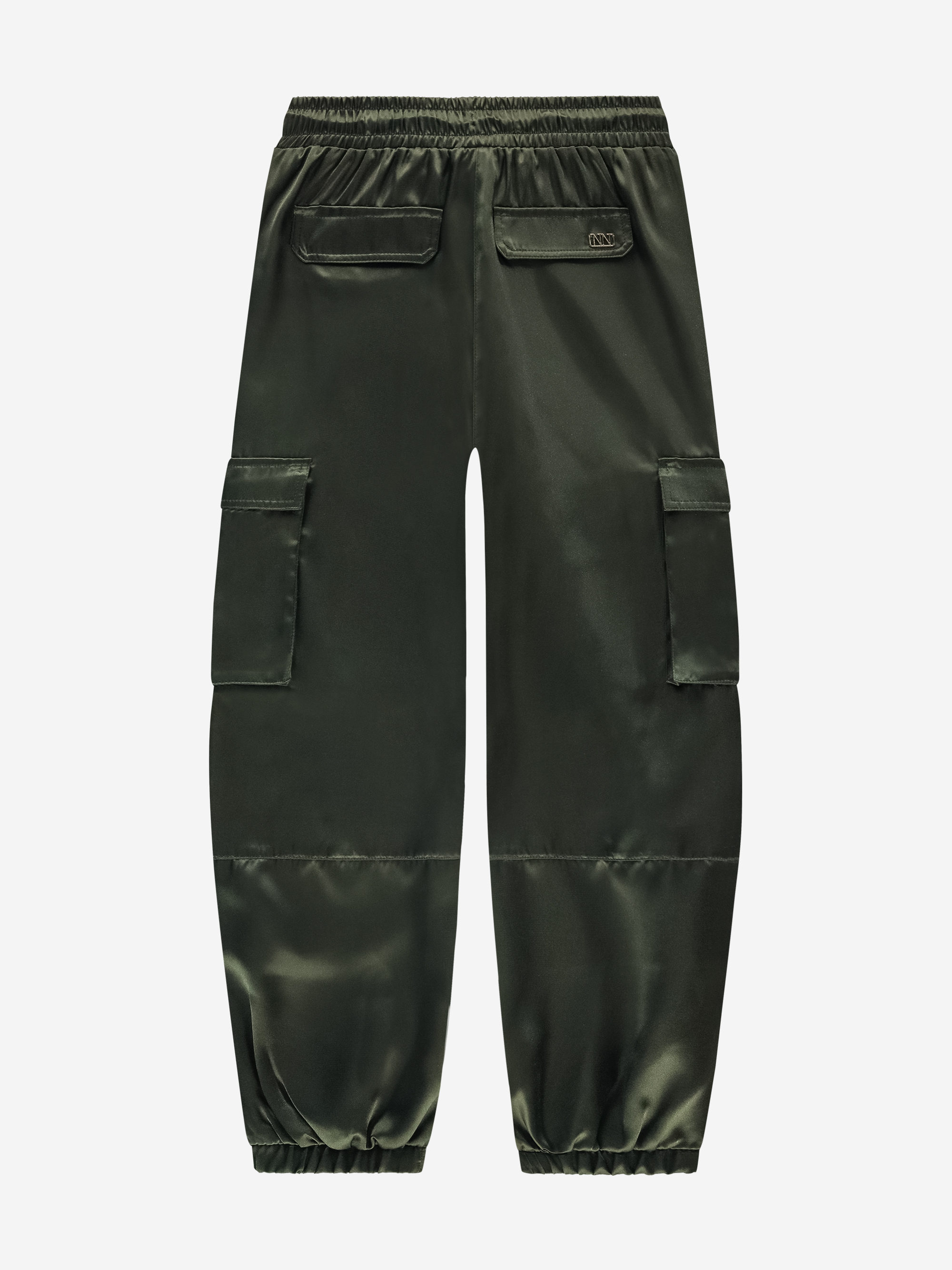 Satijnen cargobroek met elastische tailleband