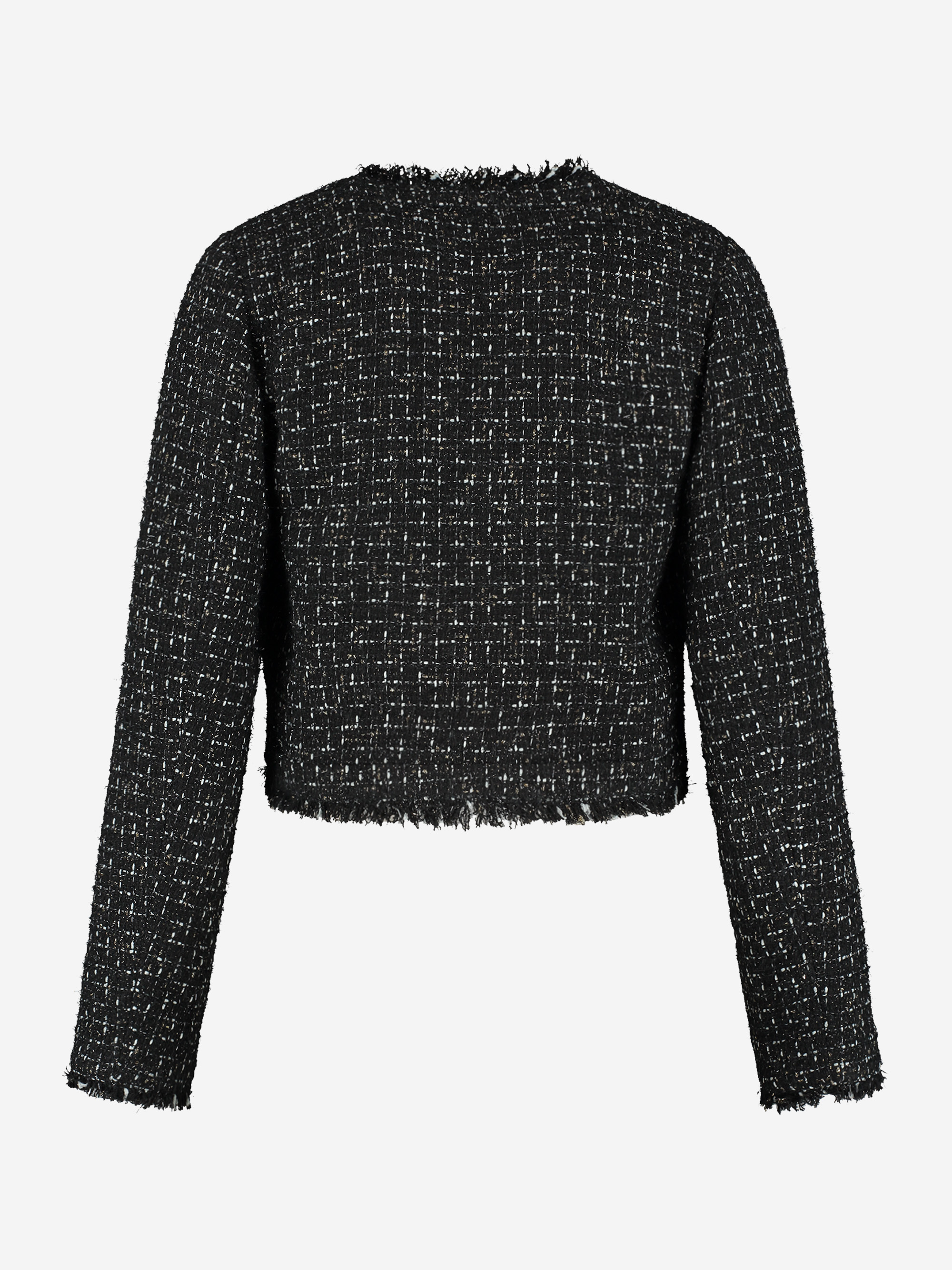 Short blazer with pied-de-poule pattern