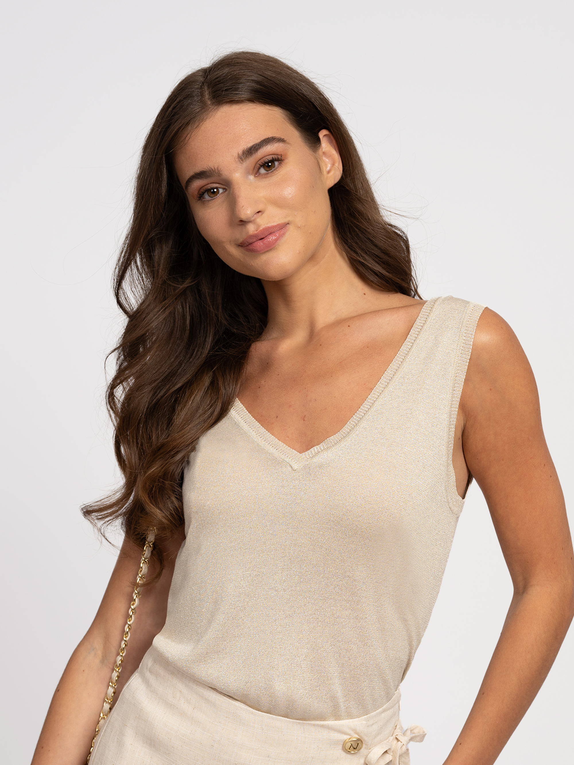 Losse top met glitterdraad