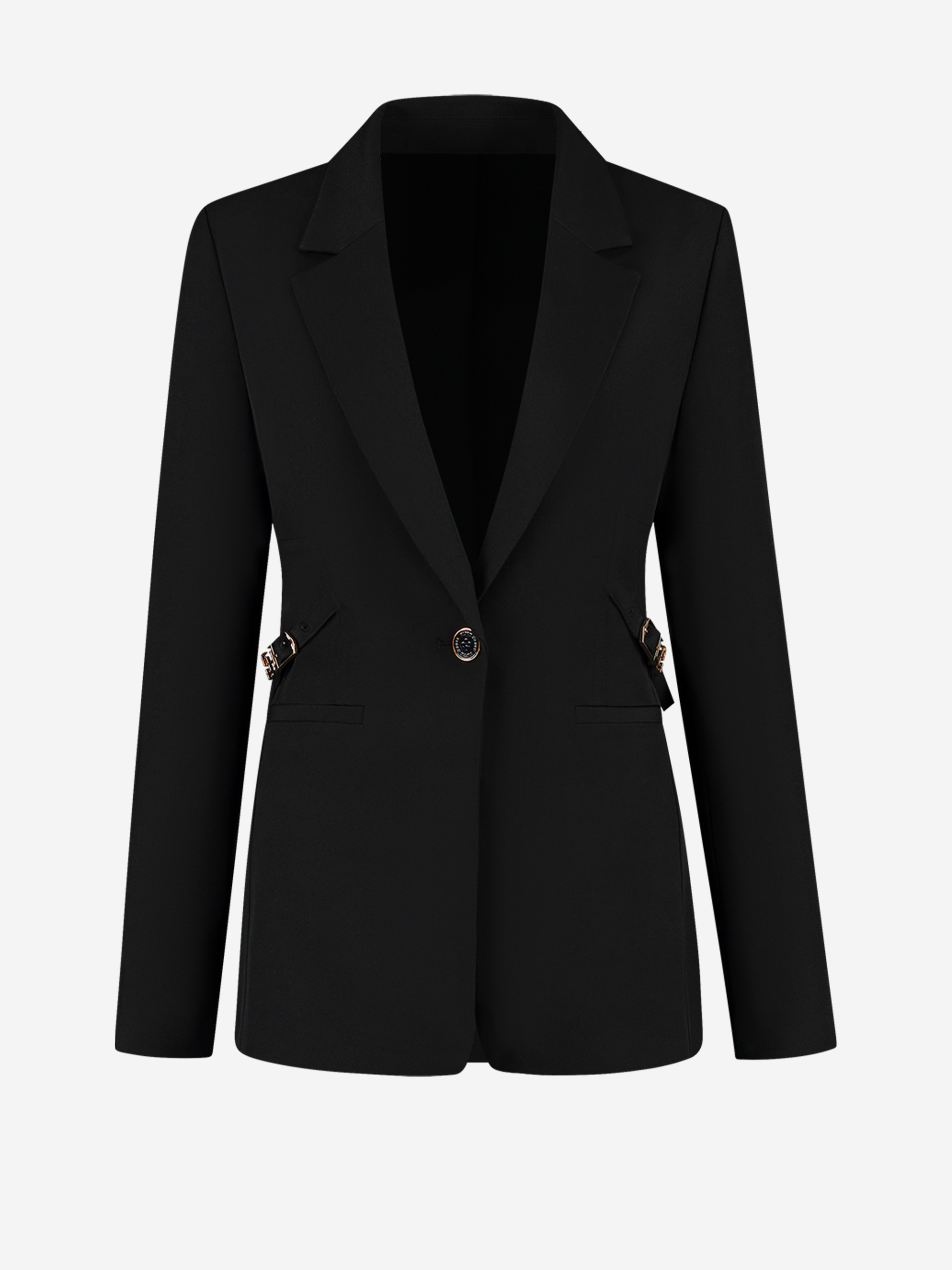 Aansluitende blazer met gesp detail