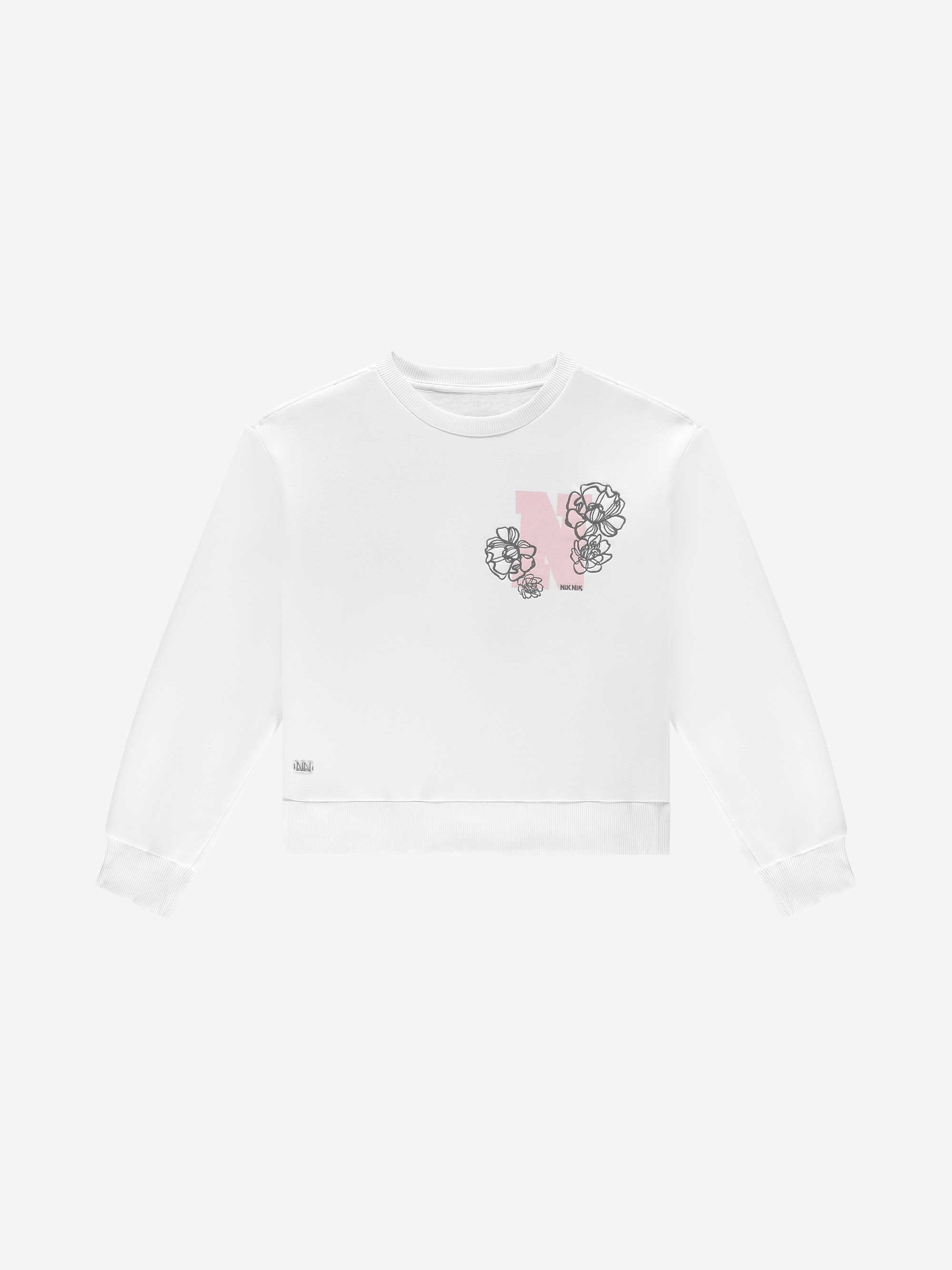 Sweater met grafisch logo en bloemenprint