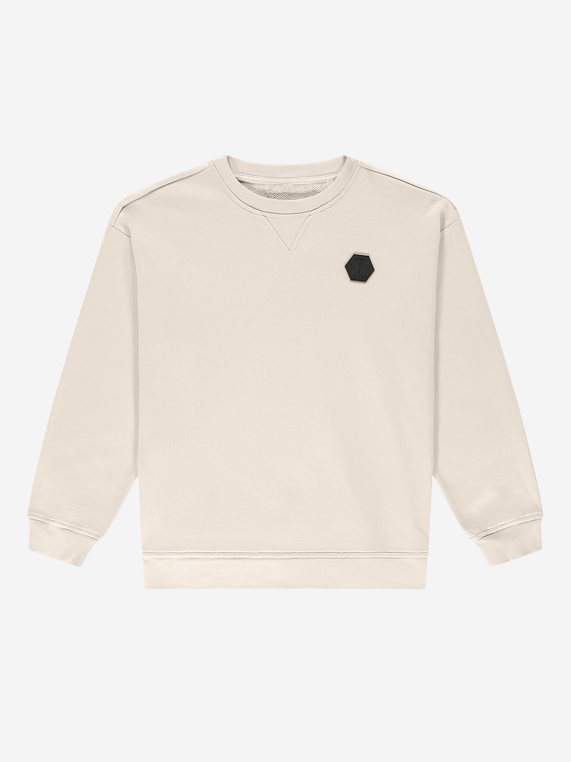 Oversized sweater met logo patch