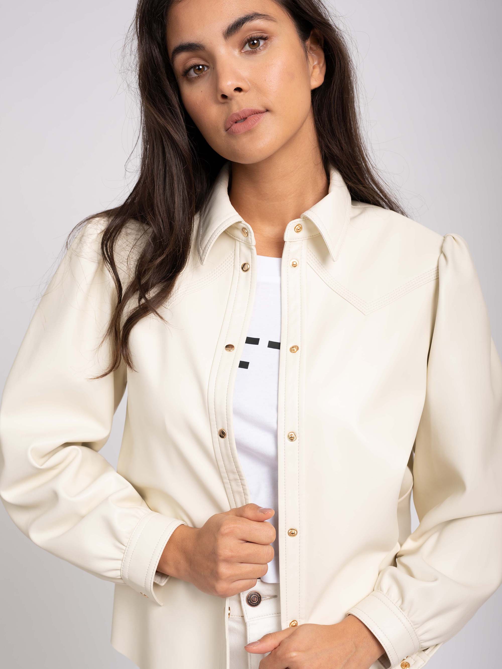  Vegan leather blouse 