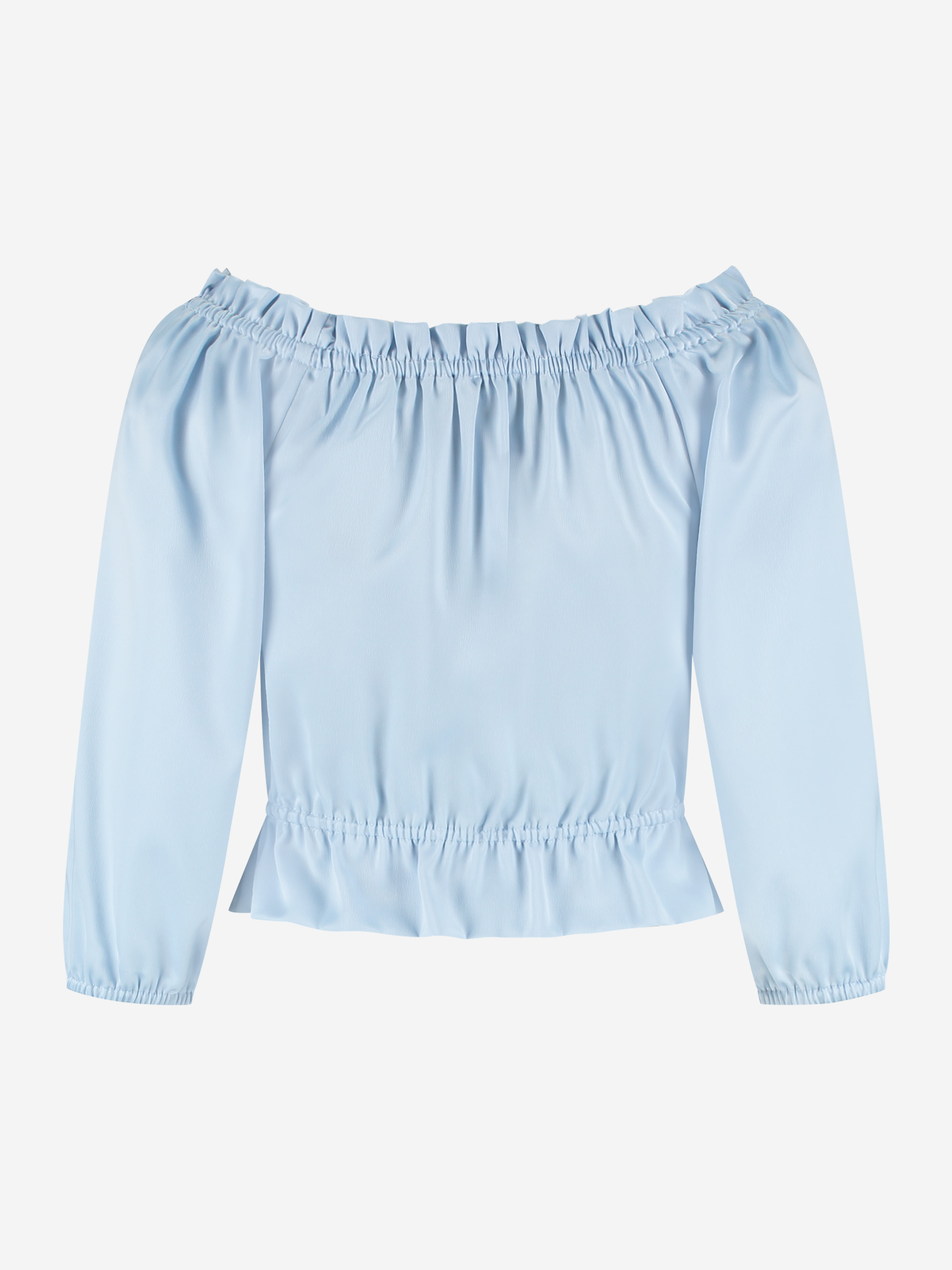 Satijnen off shoulder top met ruches