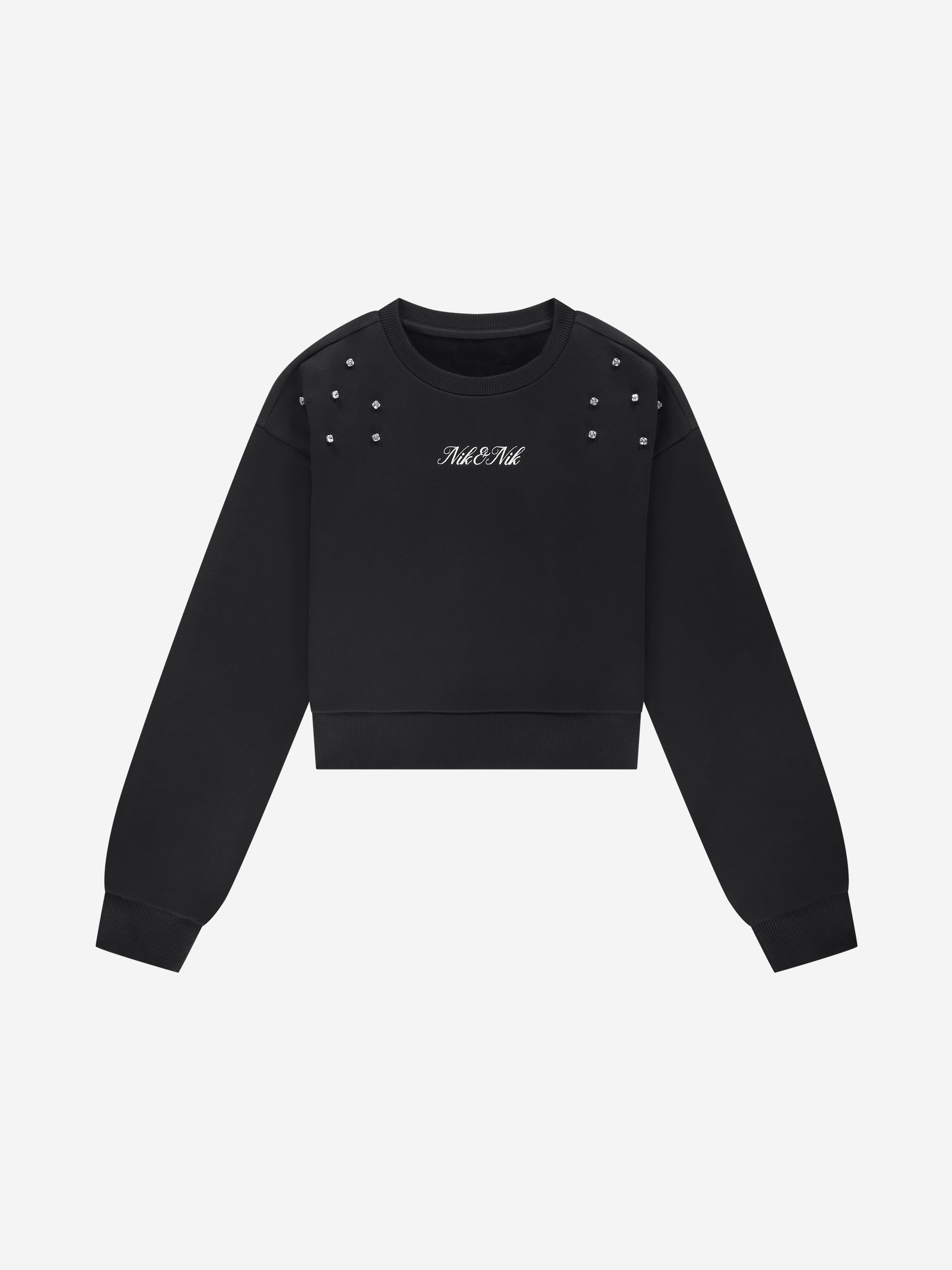 Cropped sweater met glinsterende studs