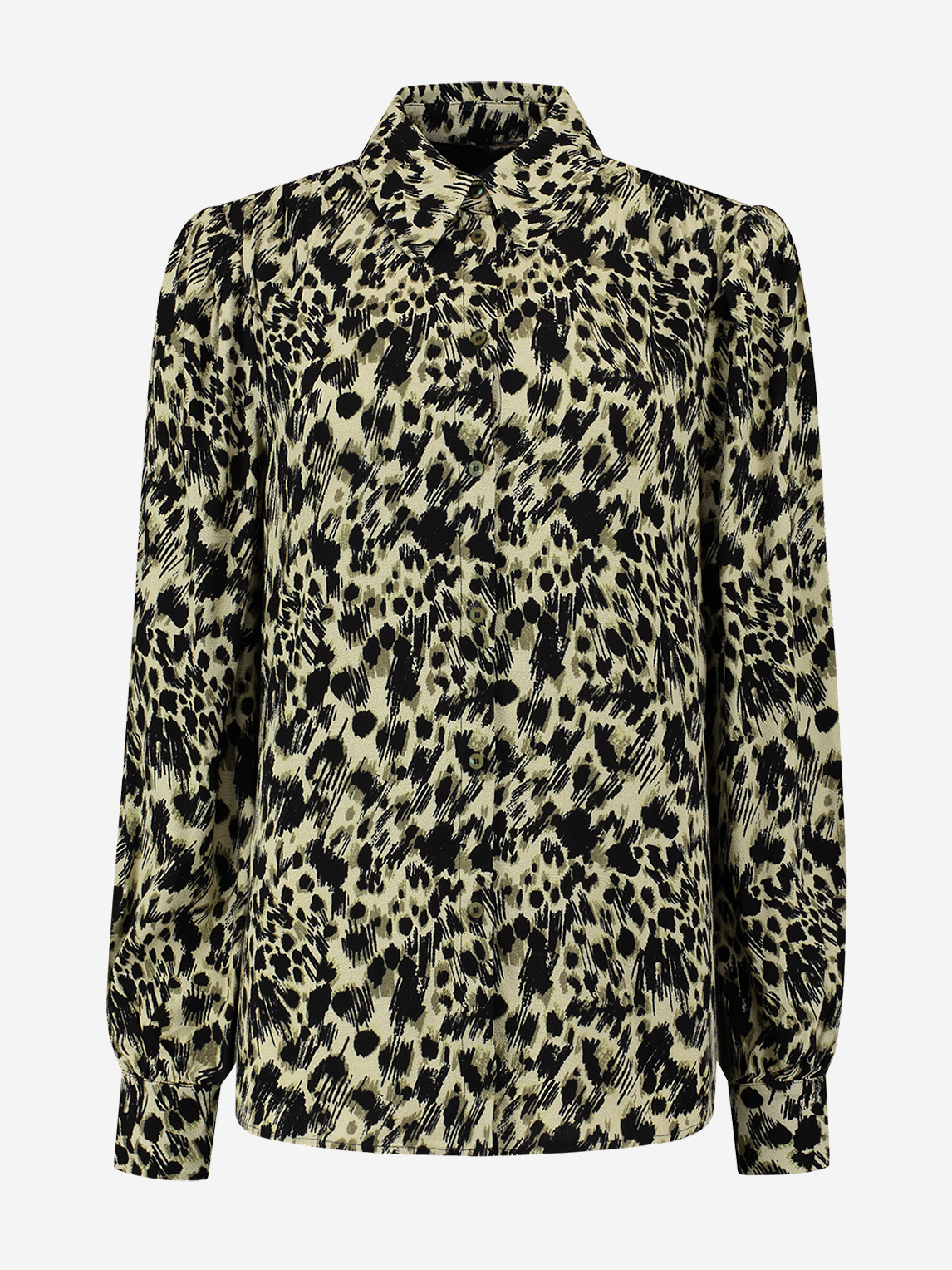 Leopard Blouse with puff sleeves