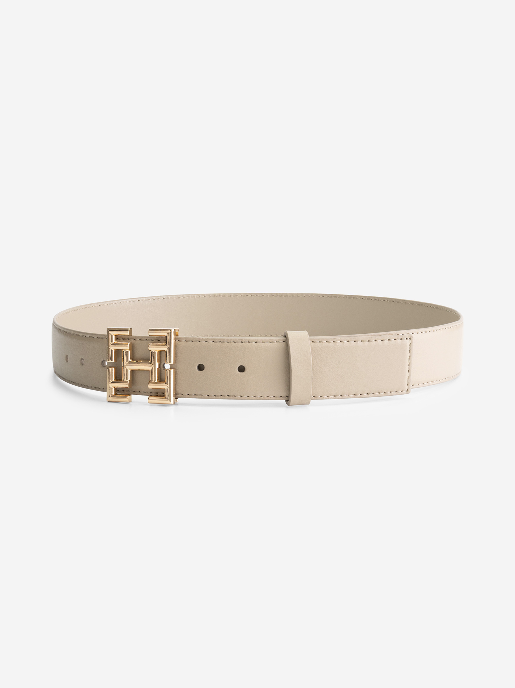 Dunne riem met logo gesp