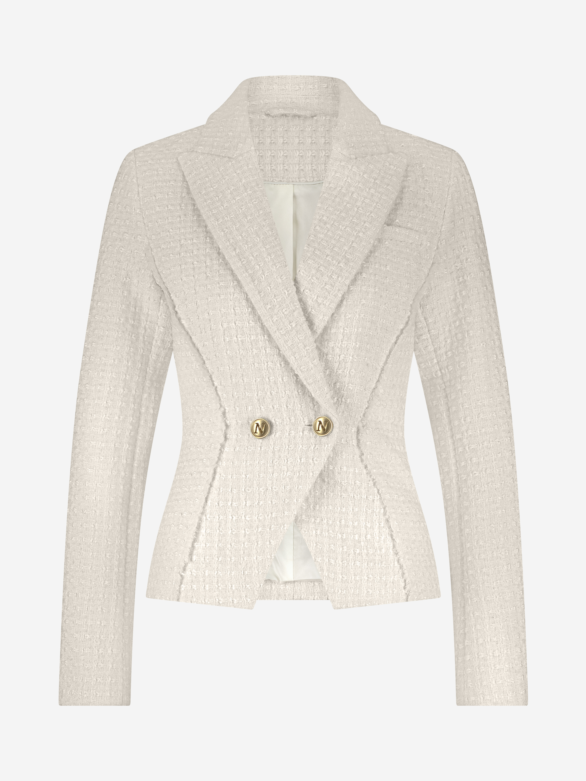 Double-breasted tweed blazer