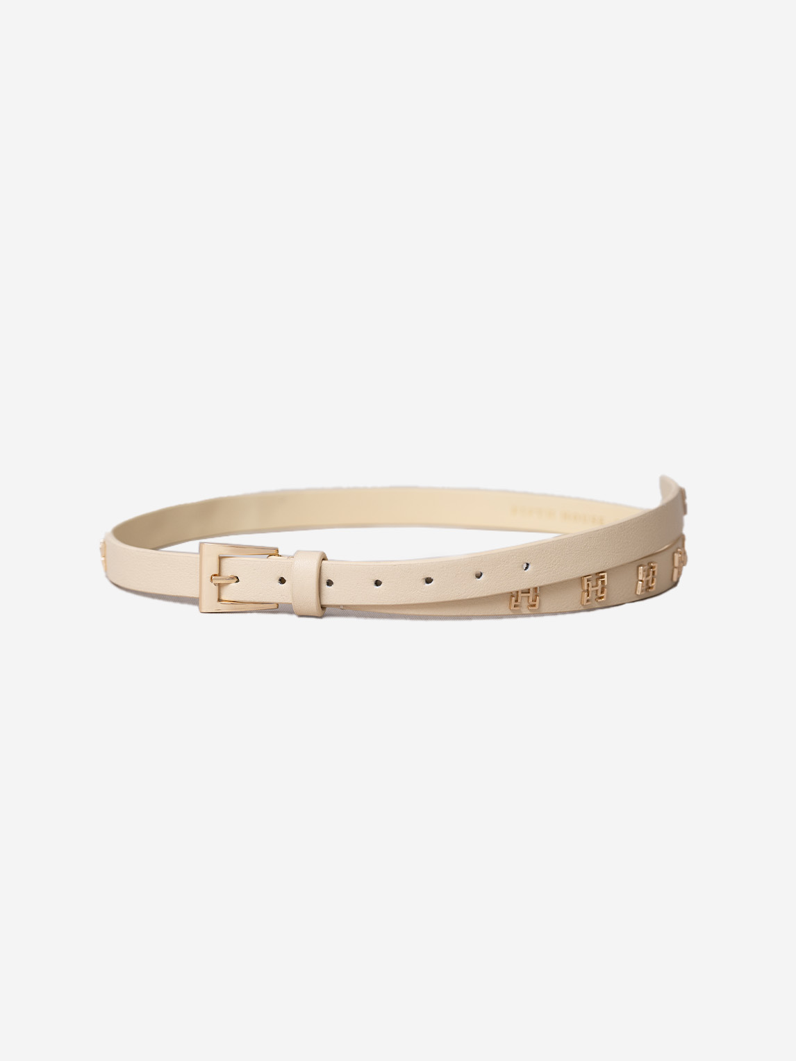 Leather belt with FH-logo studs