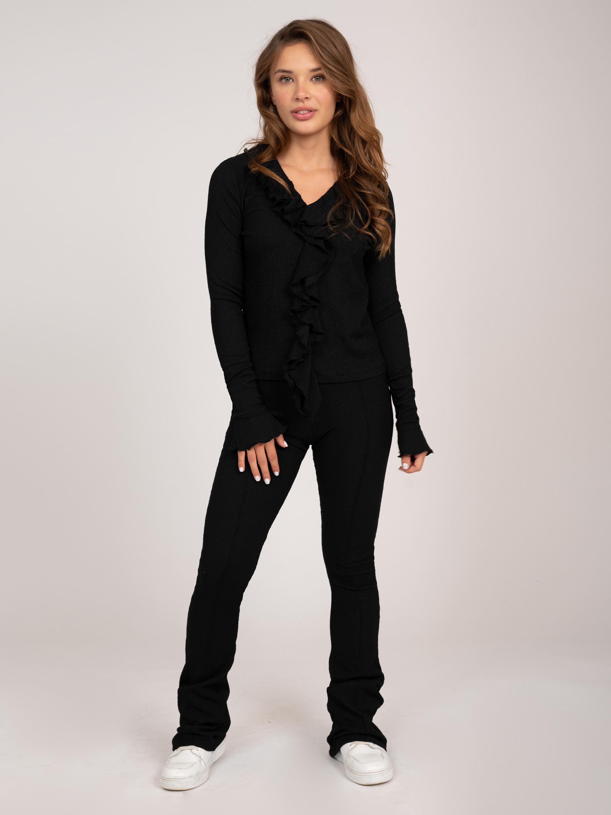 Mid rise flared broek