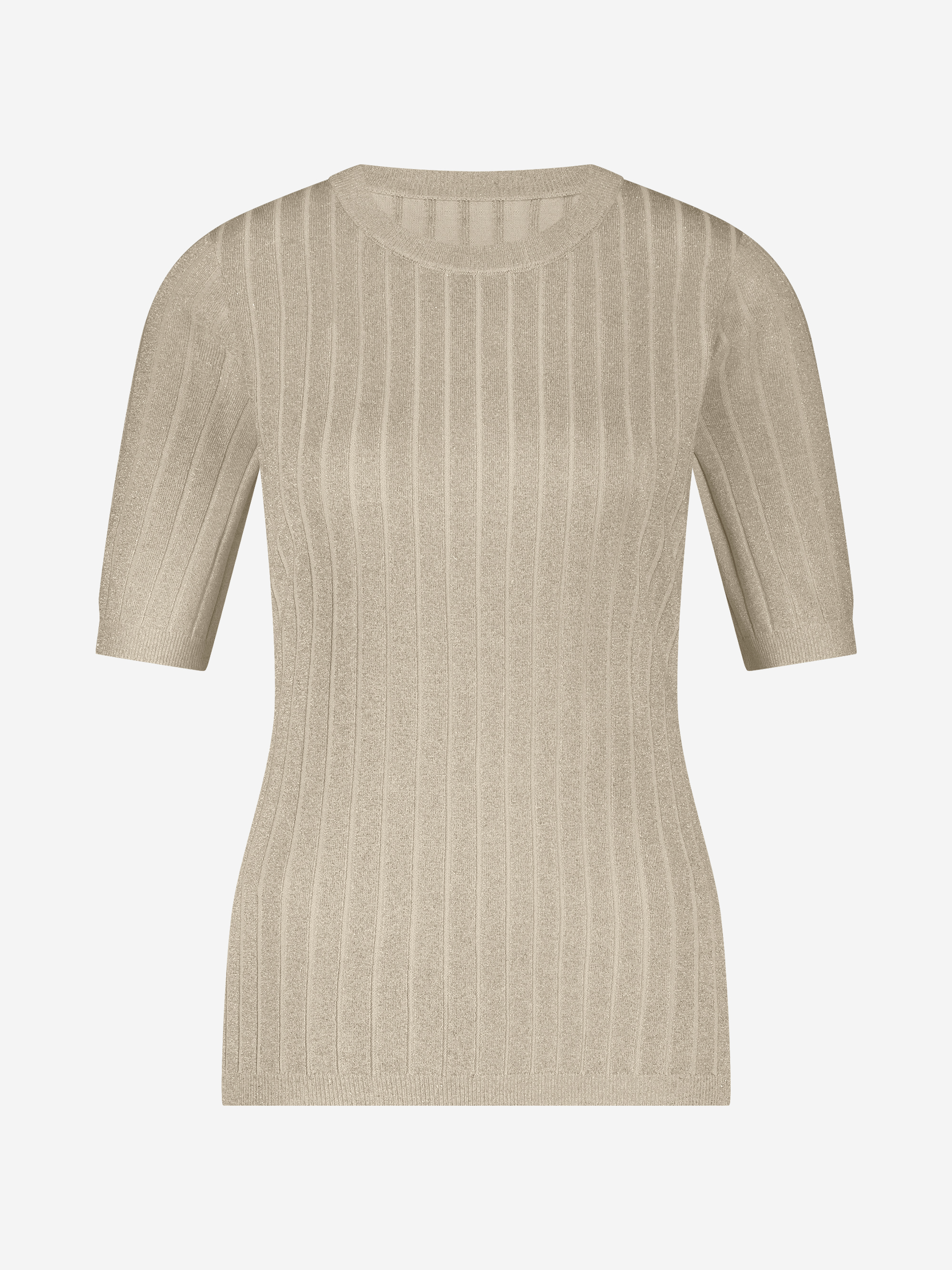 Geribbelde top met glitters
