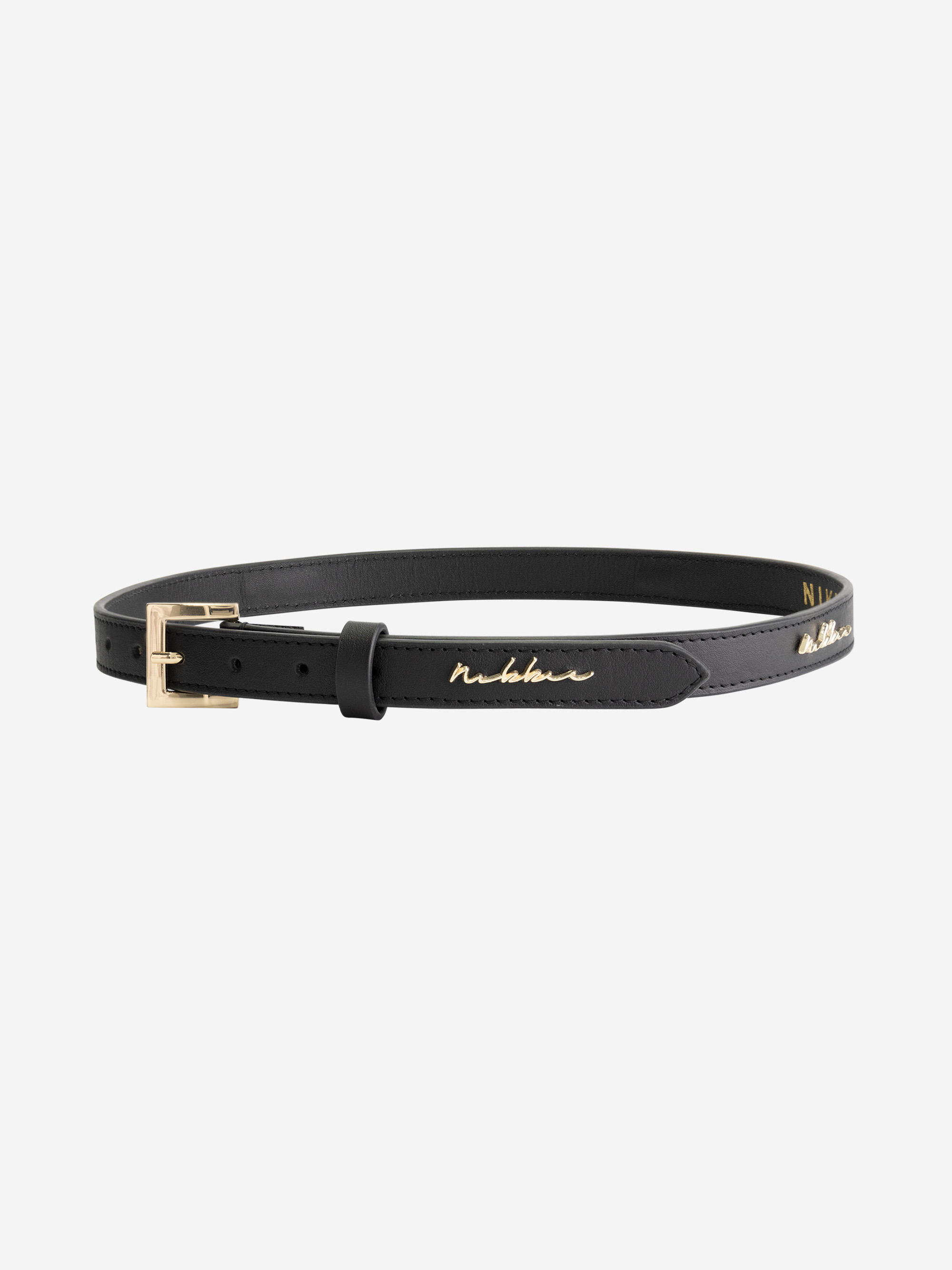 Leren riem met N-logo