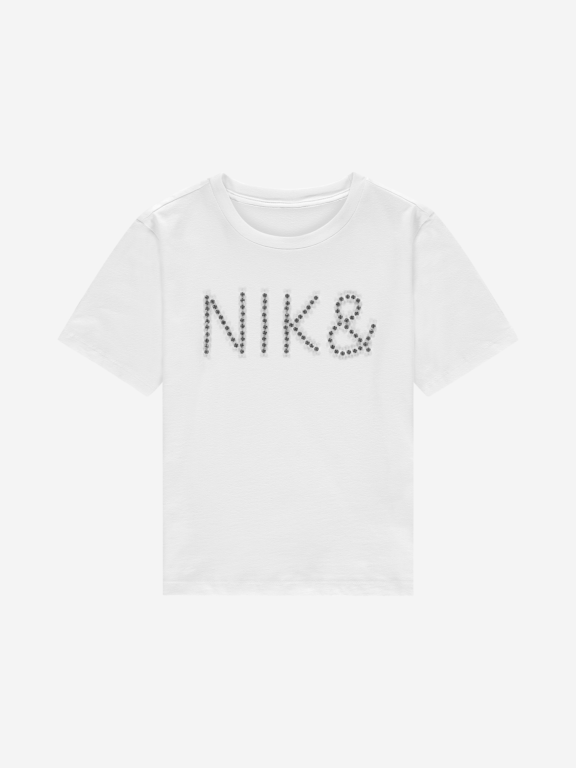 T-shirt met logo van strass steentjes